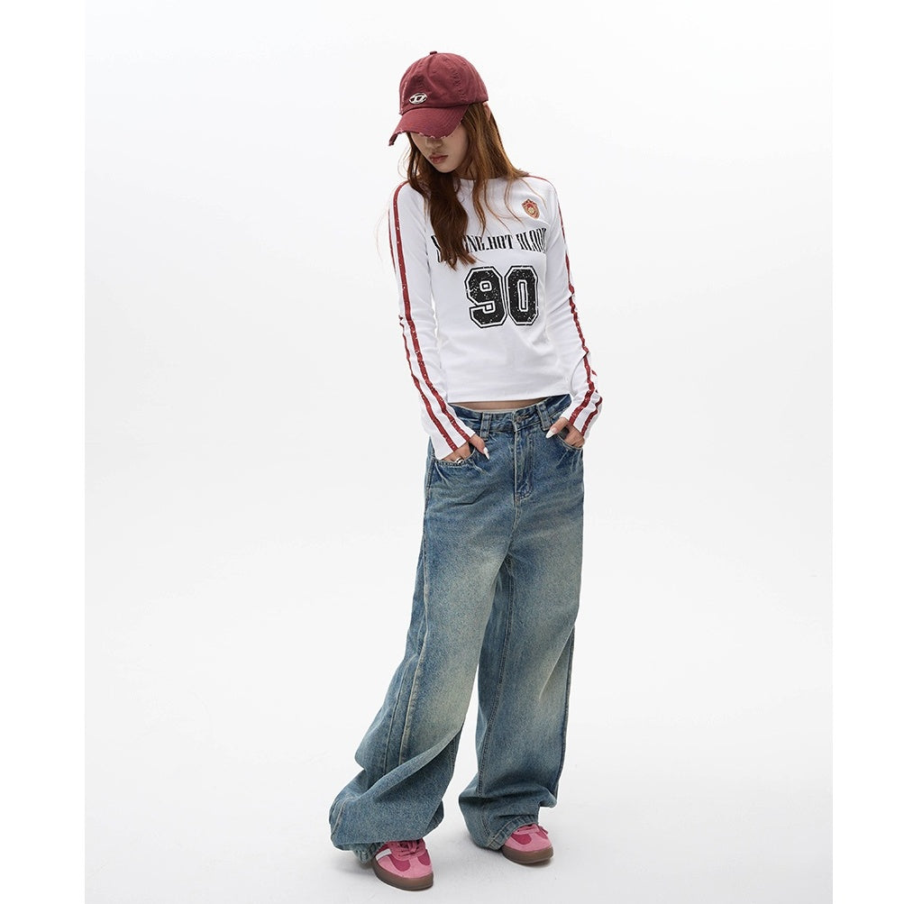 Number Logo Slim Long Sleeve T-shirt MW10106