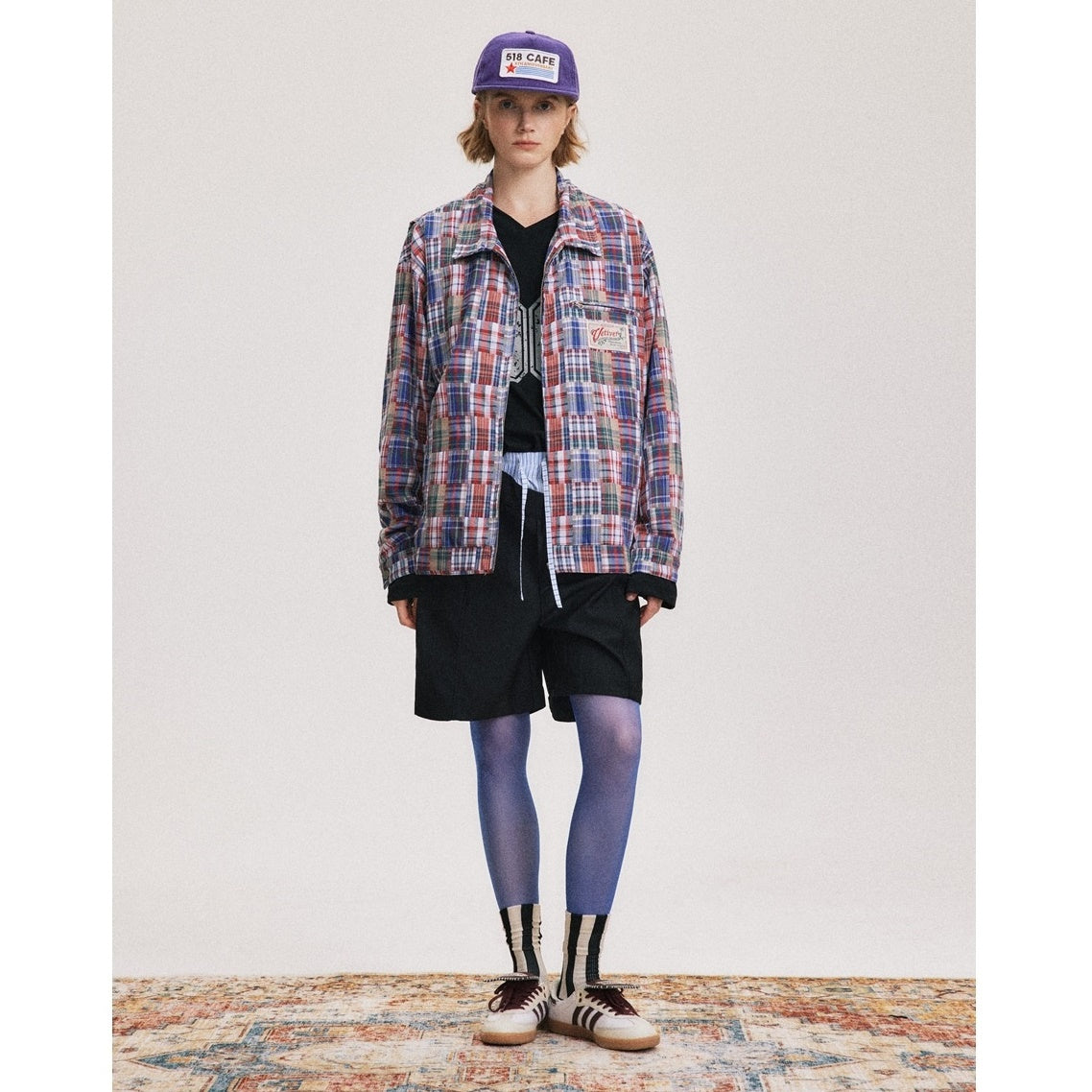 Madras Patchwork Plaid ZIP-Up Jacket BX007