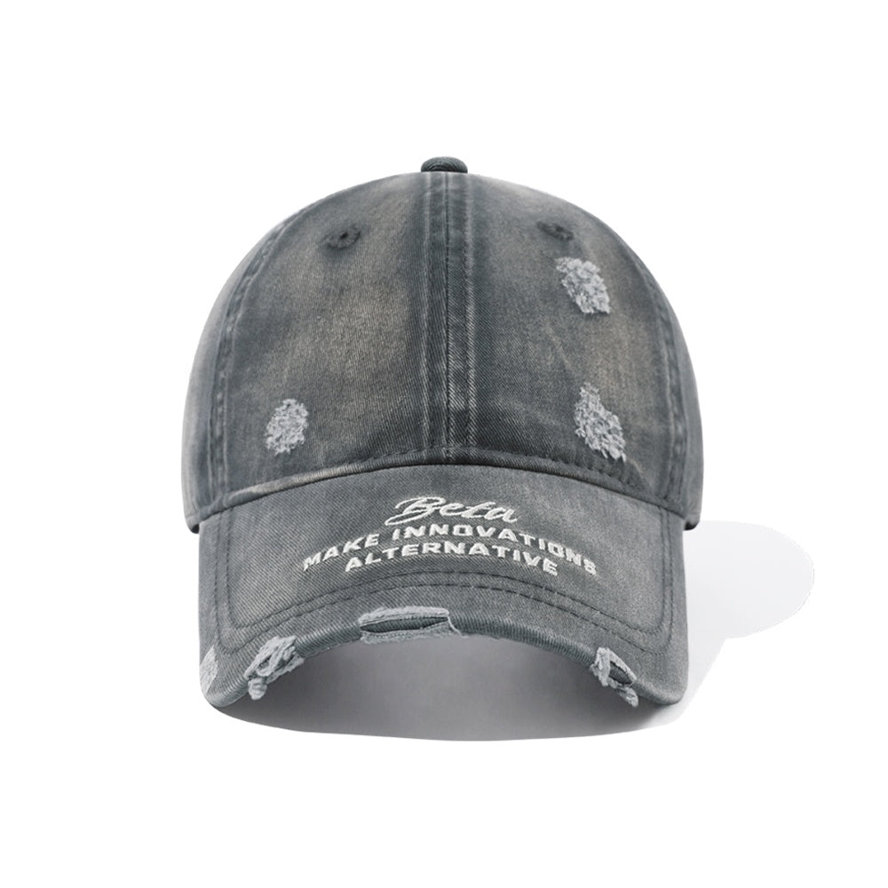 Washed Ripped Wide-brimmed Cap MW10118