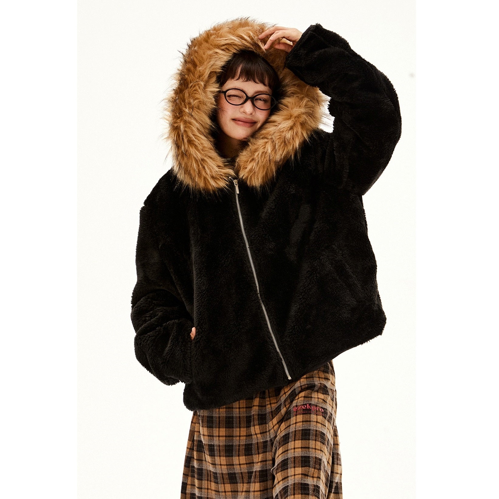 Volume Fur Collar Hooded Jacket EZ217