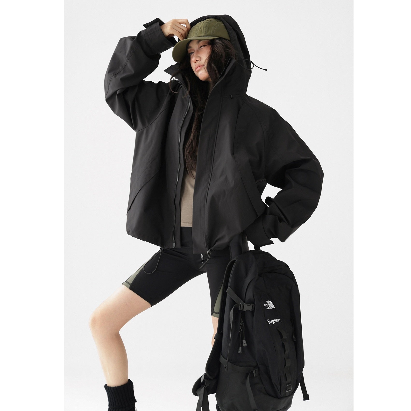 High-Neck Casual Hooded Jacket AC7099