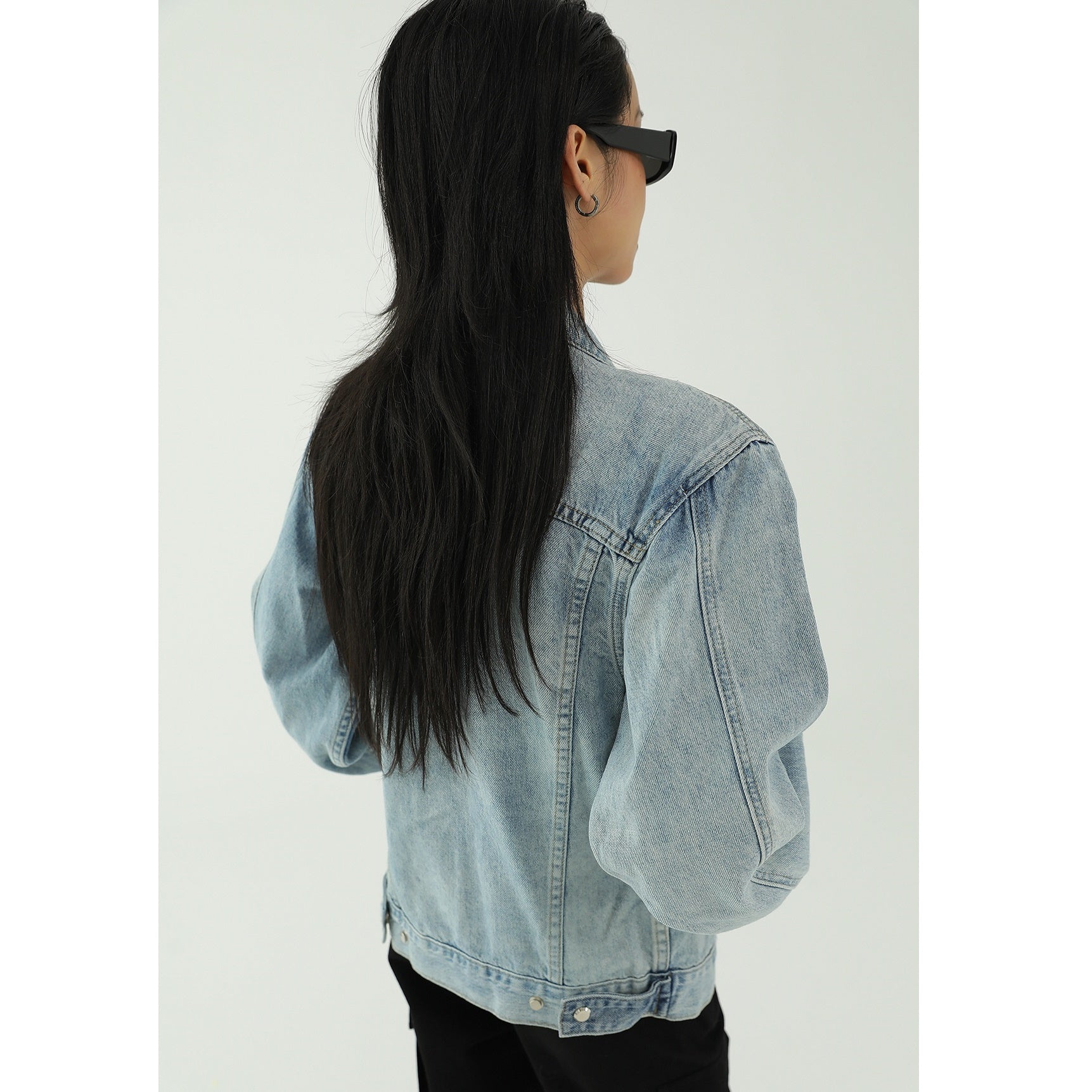 Zip Design Light Color Denim Jacket AC7069