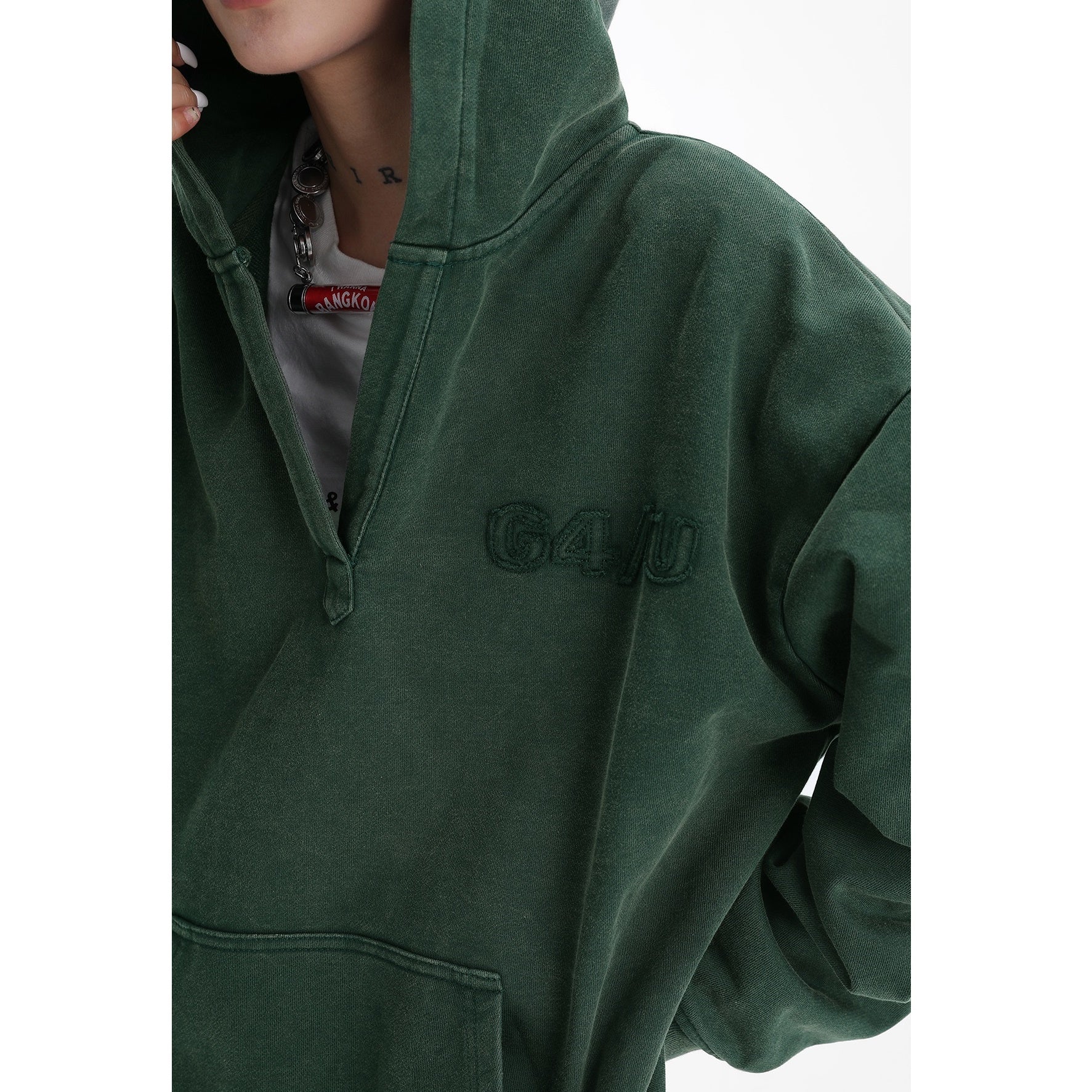 Wash Distressed Hooded Sweat AC7061