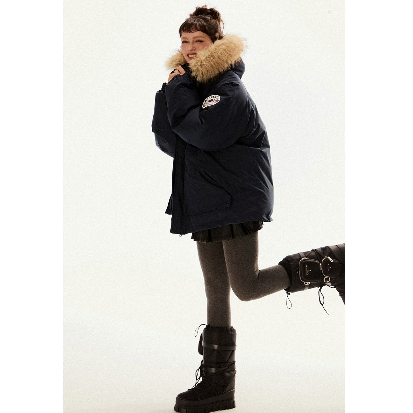 Fur Collar Outdoor Hooded Padded Jacket EZ201