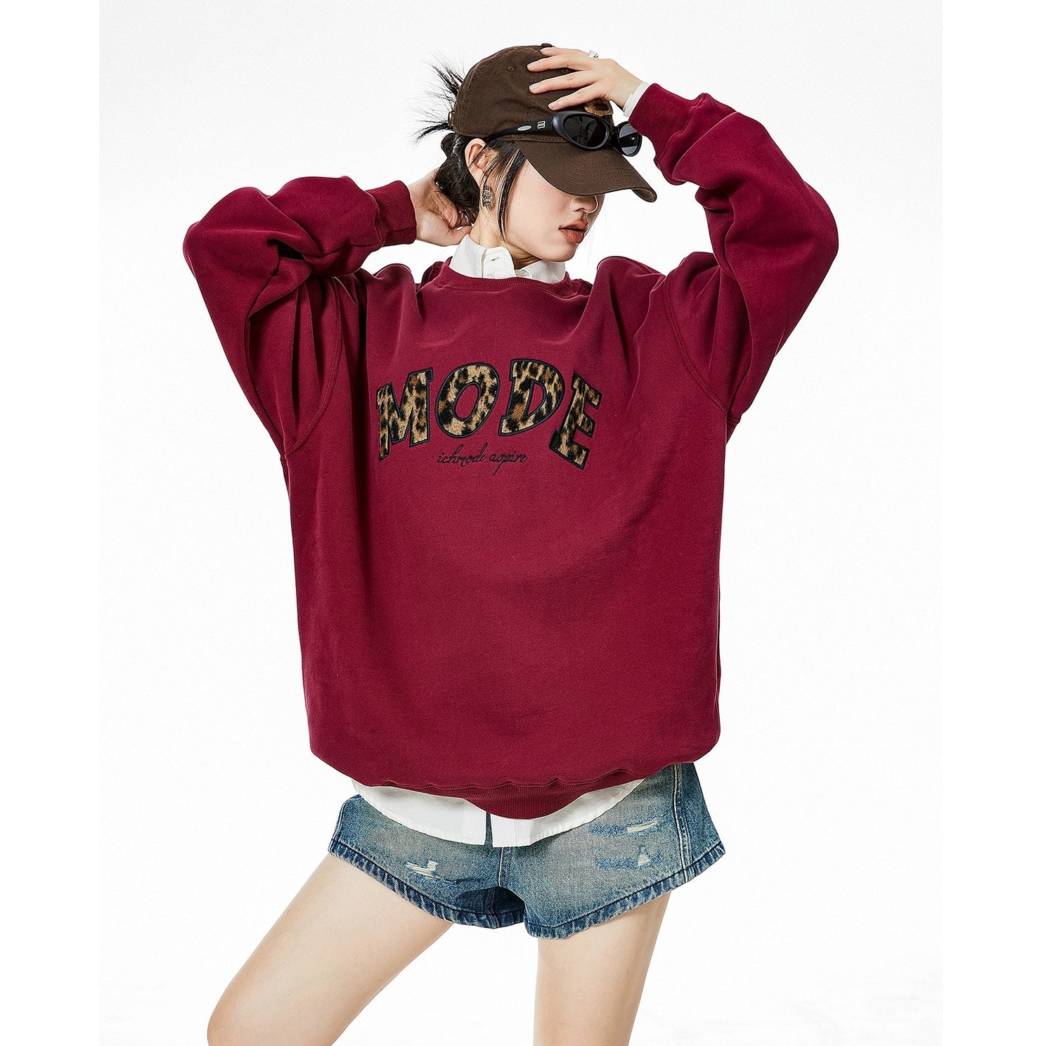 Leopard Letter Loose Sweat IC9005