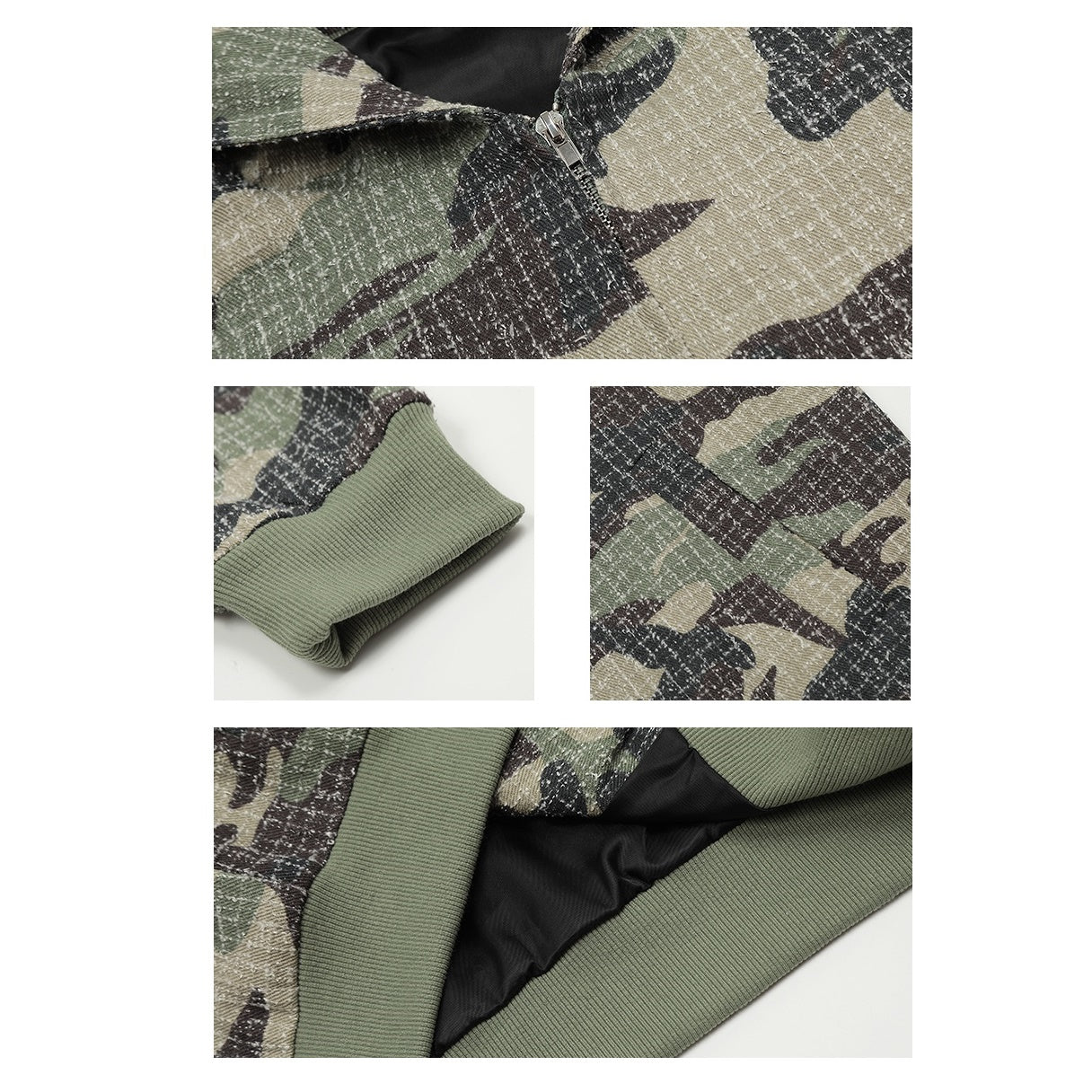 Camouflage Zipper Hooded Sweat Parka MW9409