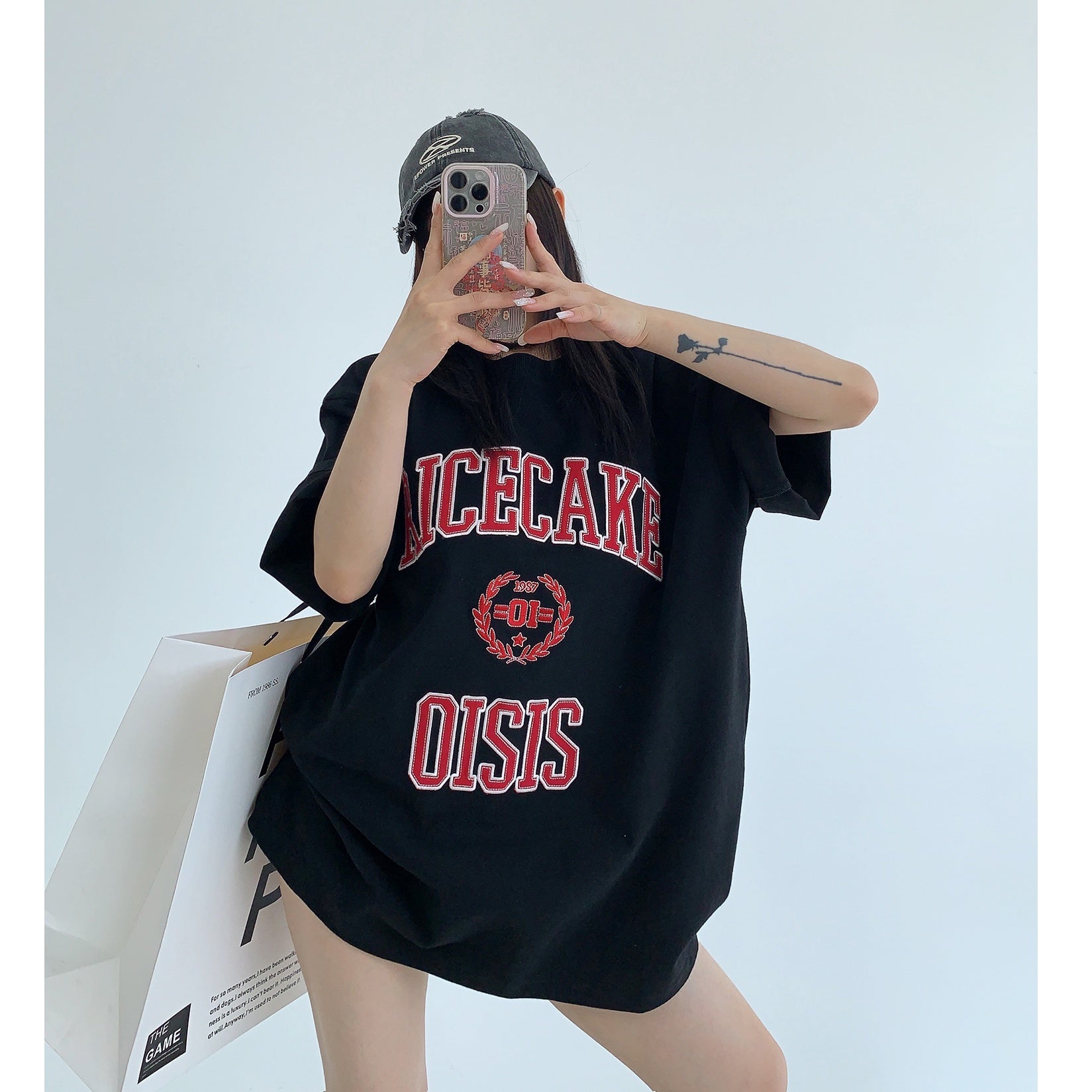 Patch Embroidery Oversize T-shirt MW10069