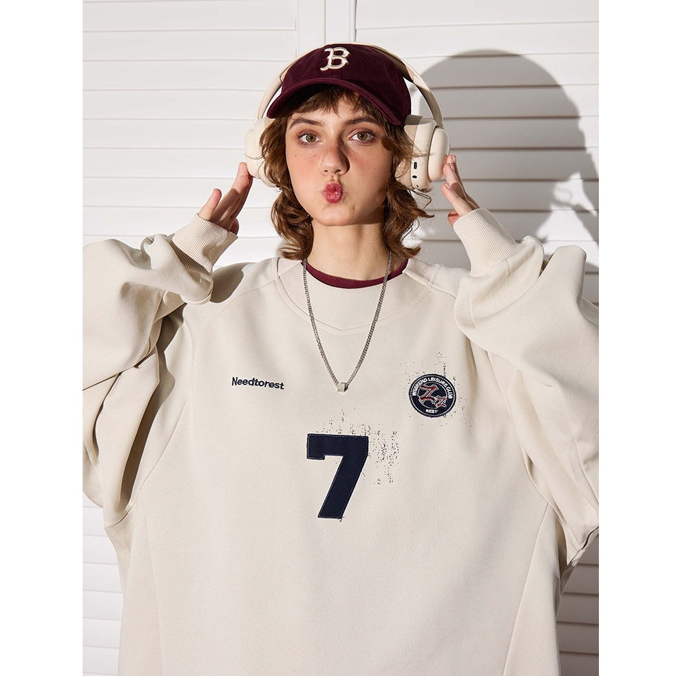 OverSize Sports Style Raglan Sleeve Sweat BT7038