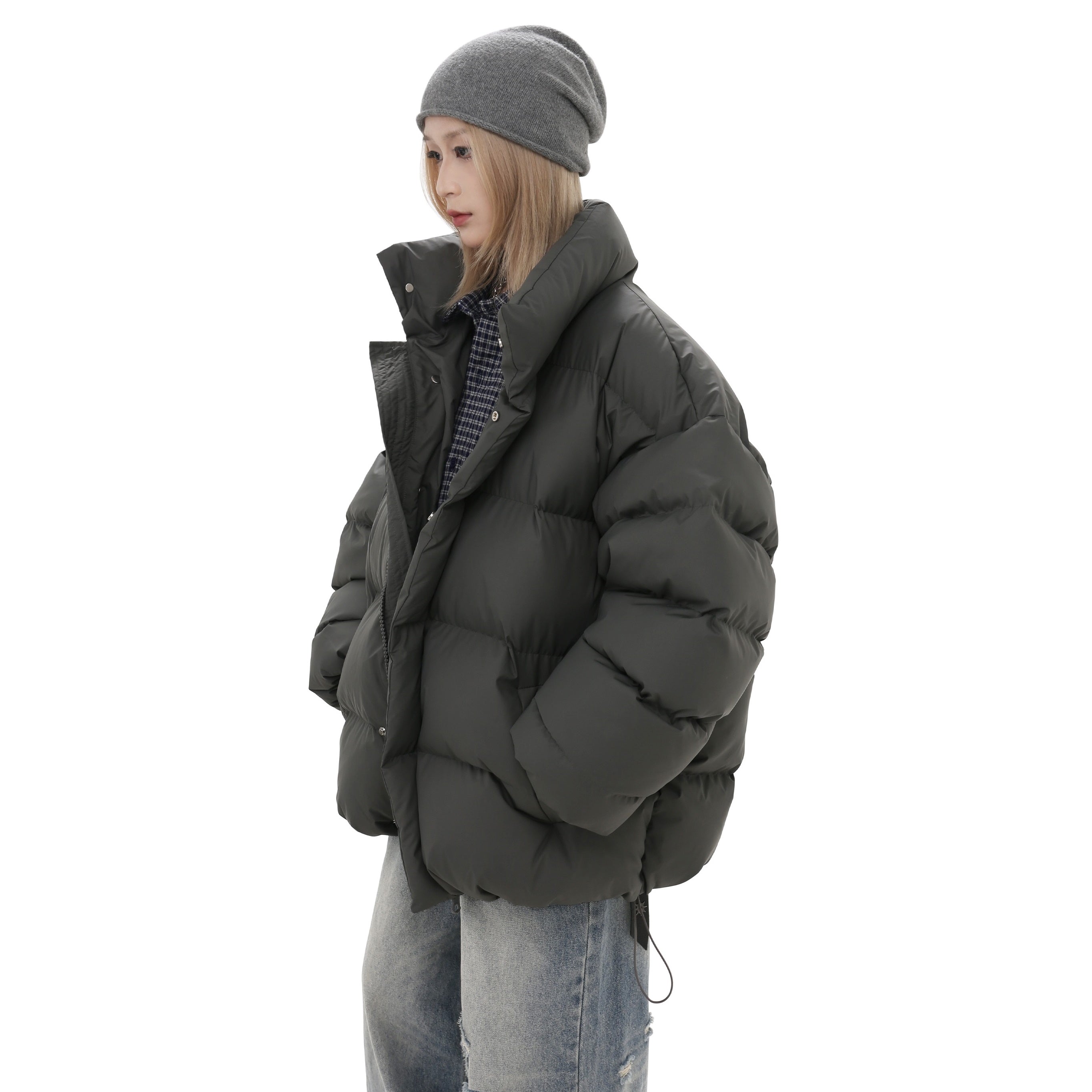 Stand Collar Loose Casual Padded Jacket GB7021