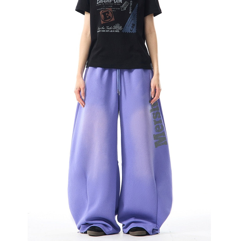 Letter Scimitar Wide-leg Sweat Pants MW9955