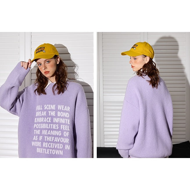 Gauss Fuzzy Letter Print Sweater MW9482