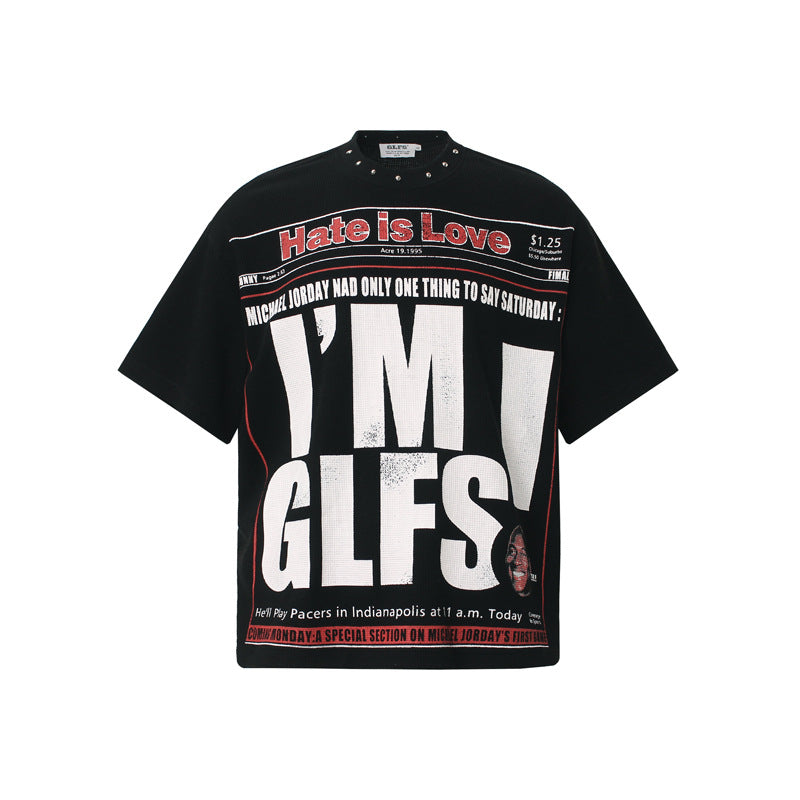 スタッズネックワッフルTシャツ MW10398
