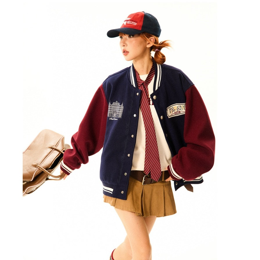 Contrasting Baseball Jacket MW9526