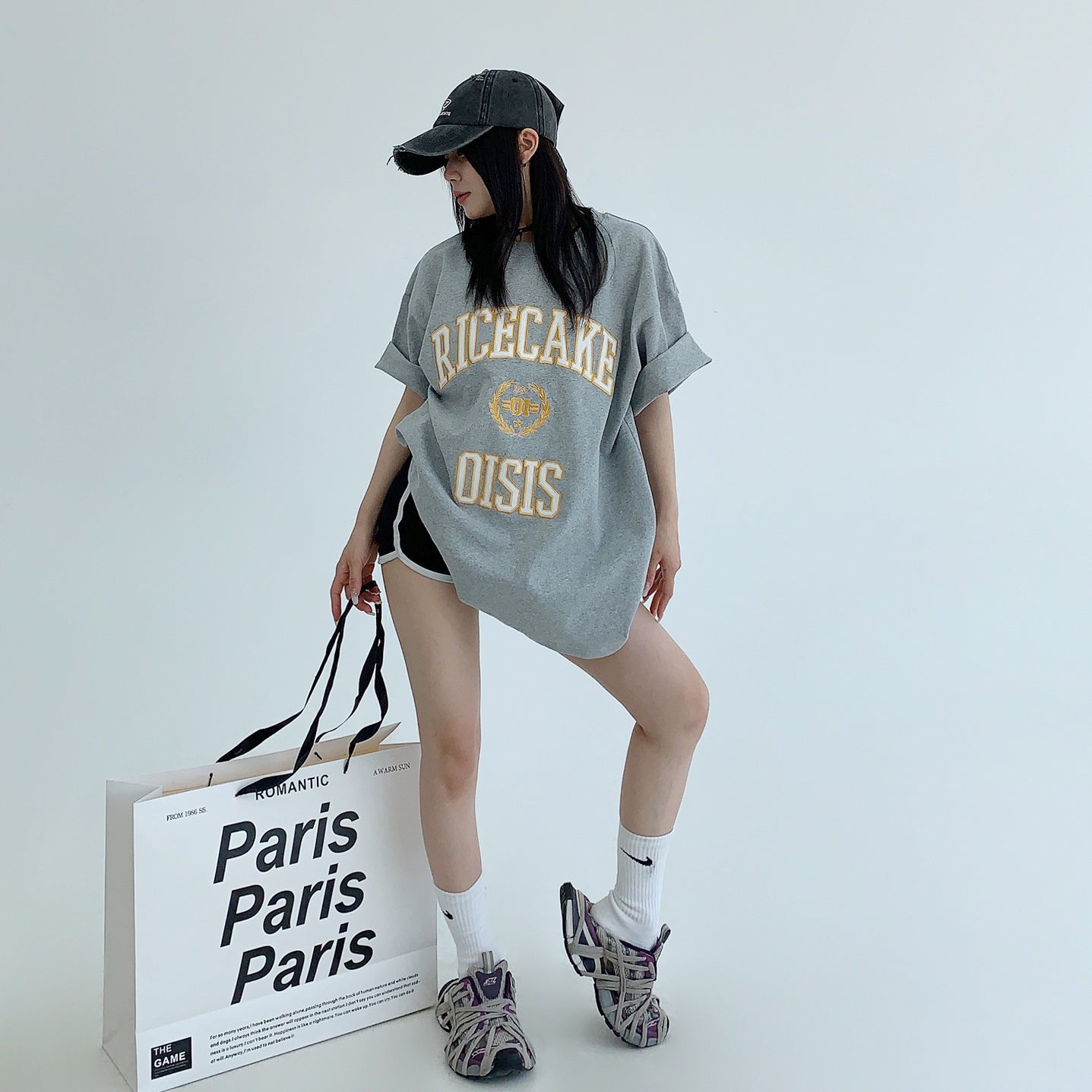 Patch Embroidery Oversize T-shirt MW10069