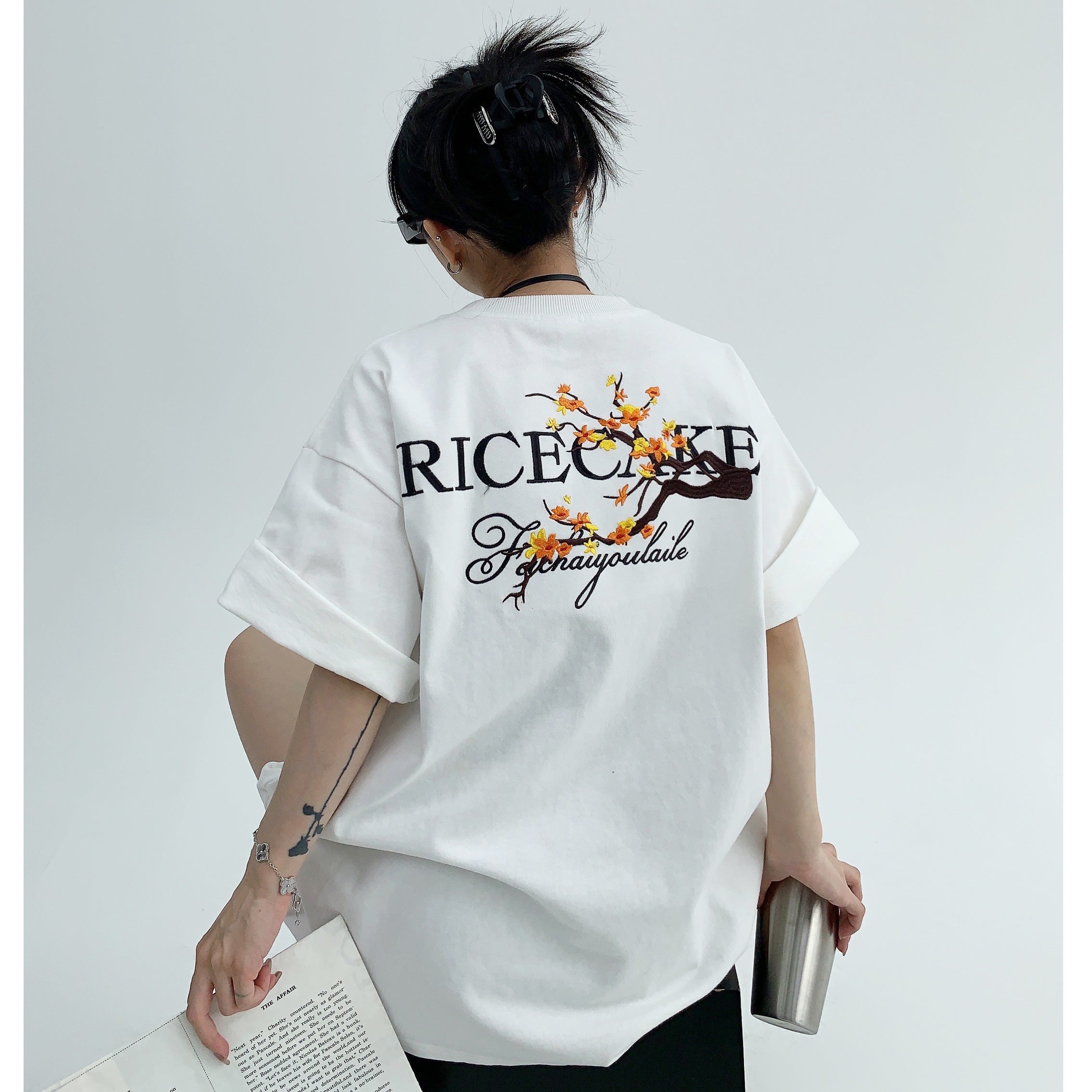 Embroidered Back Design T-shirt MW9077