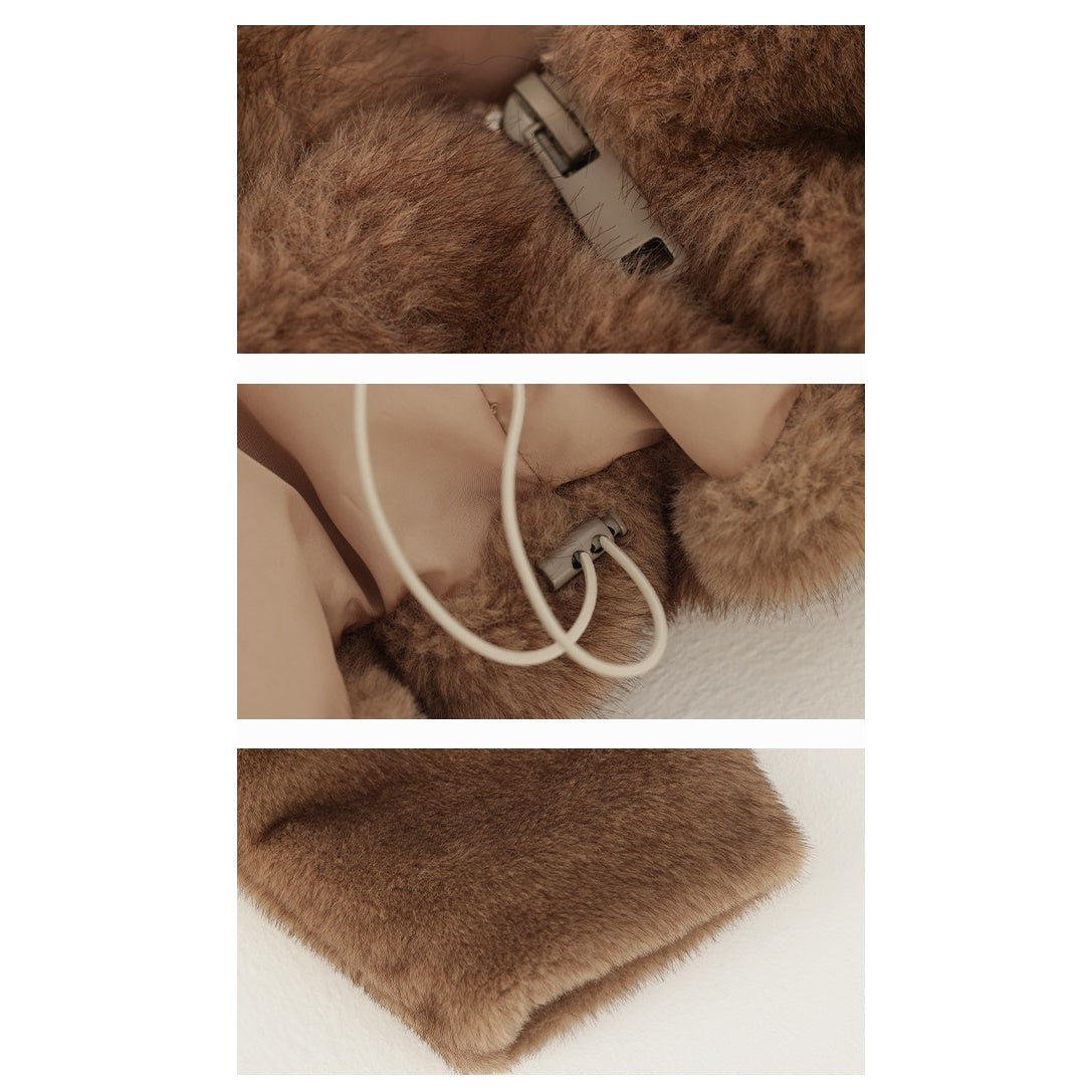 Plush Eco-Fur Hooded Blouson AC7098