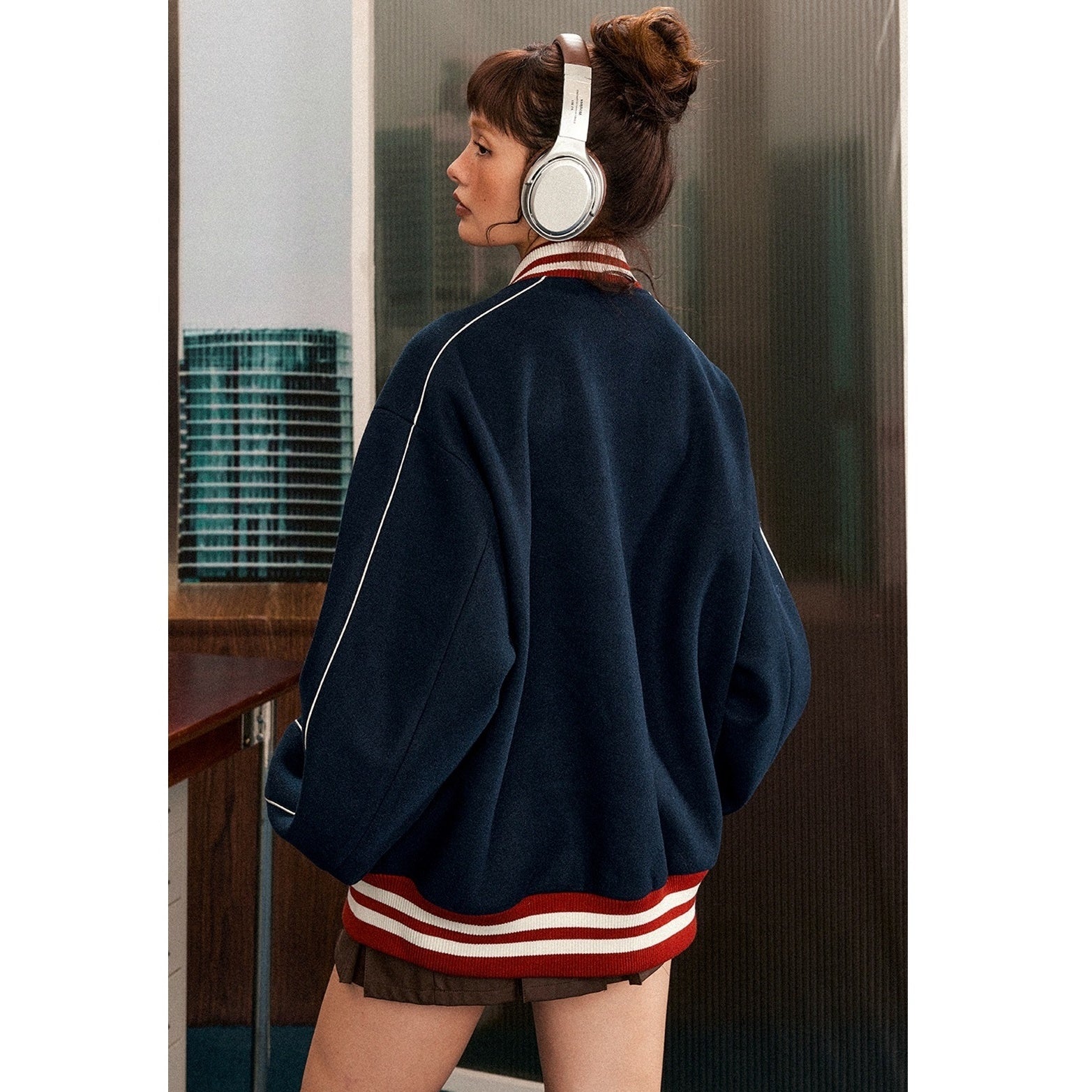 Tricolor Color Baseball Jacket EZ174