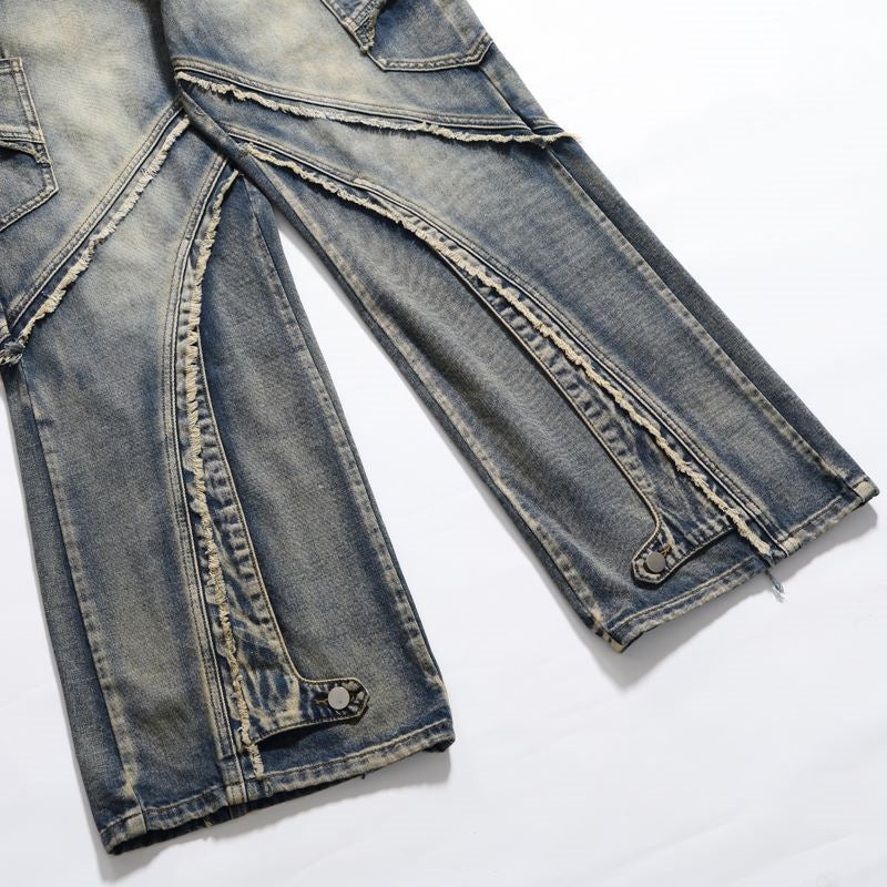 Deconstruction Split Heavy Wash Cargo Jeans MW10061
