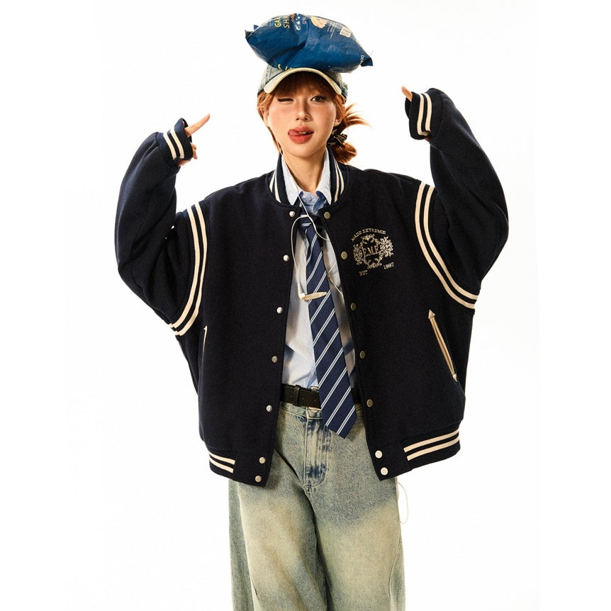 College Style Line Baseball Jacket MW9525