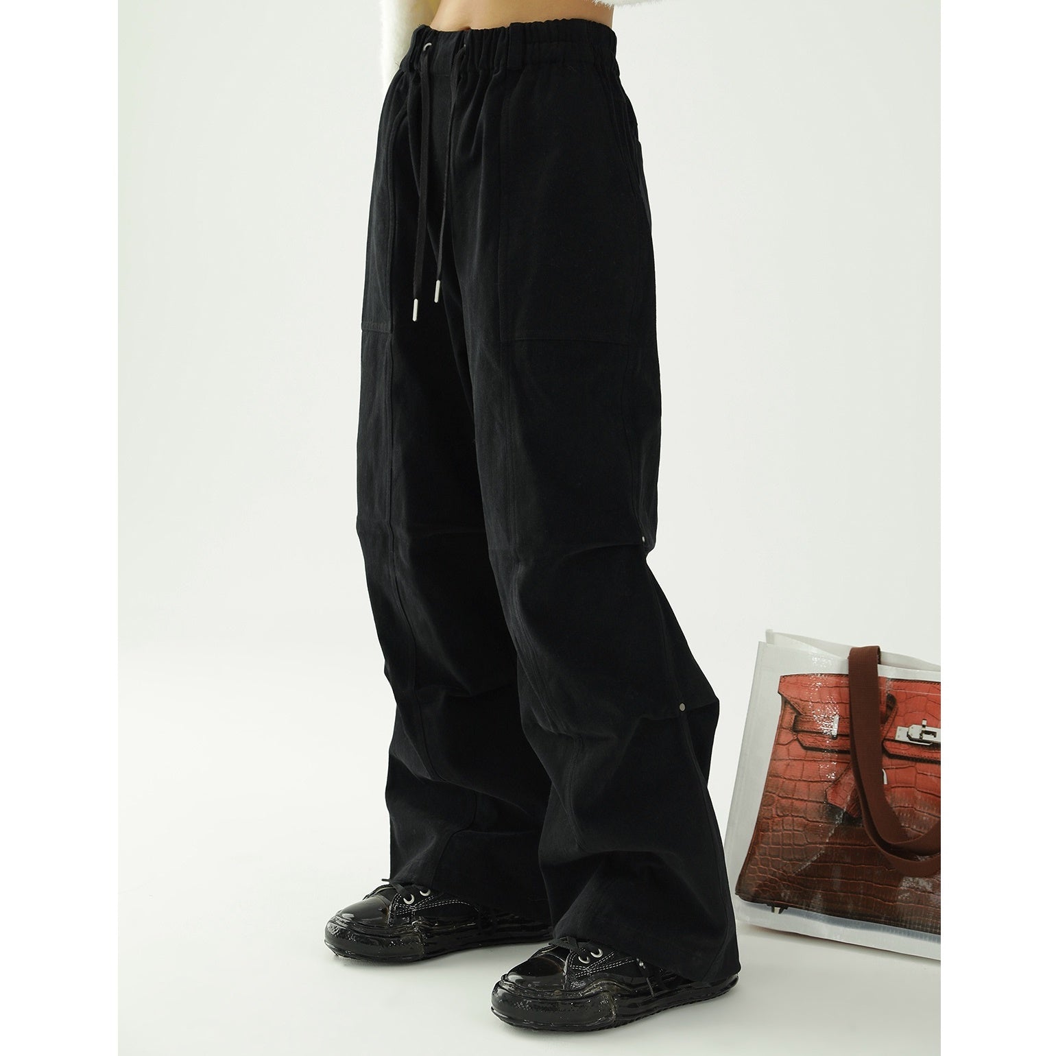 Drawstring Wide Leg Pleated Casual Pants AC7071