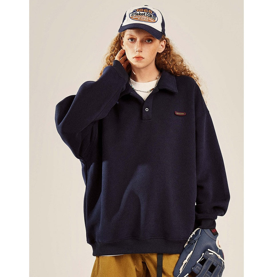 Polo Collar Simple Sweat Pullover BT7030