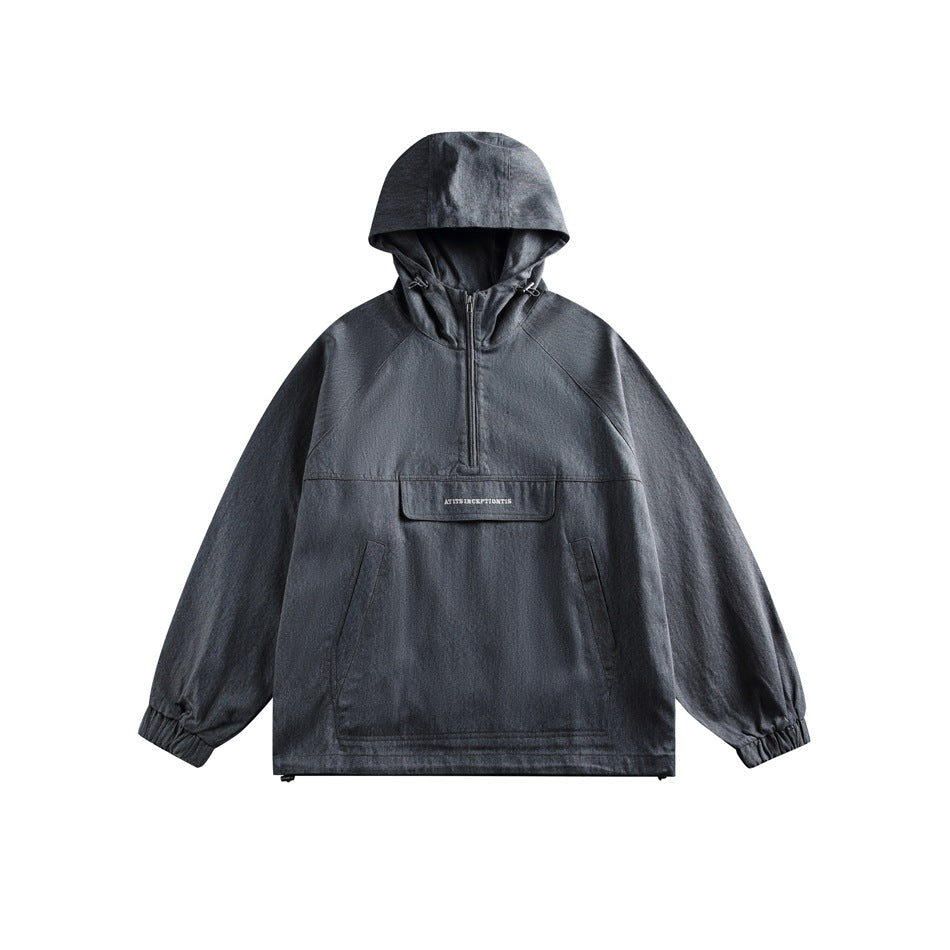 Half-Zip Casual Hooded Pullover Jacket MW9583