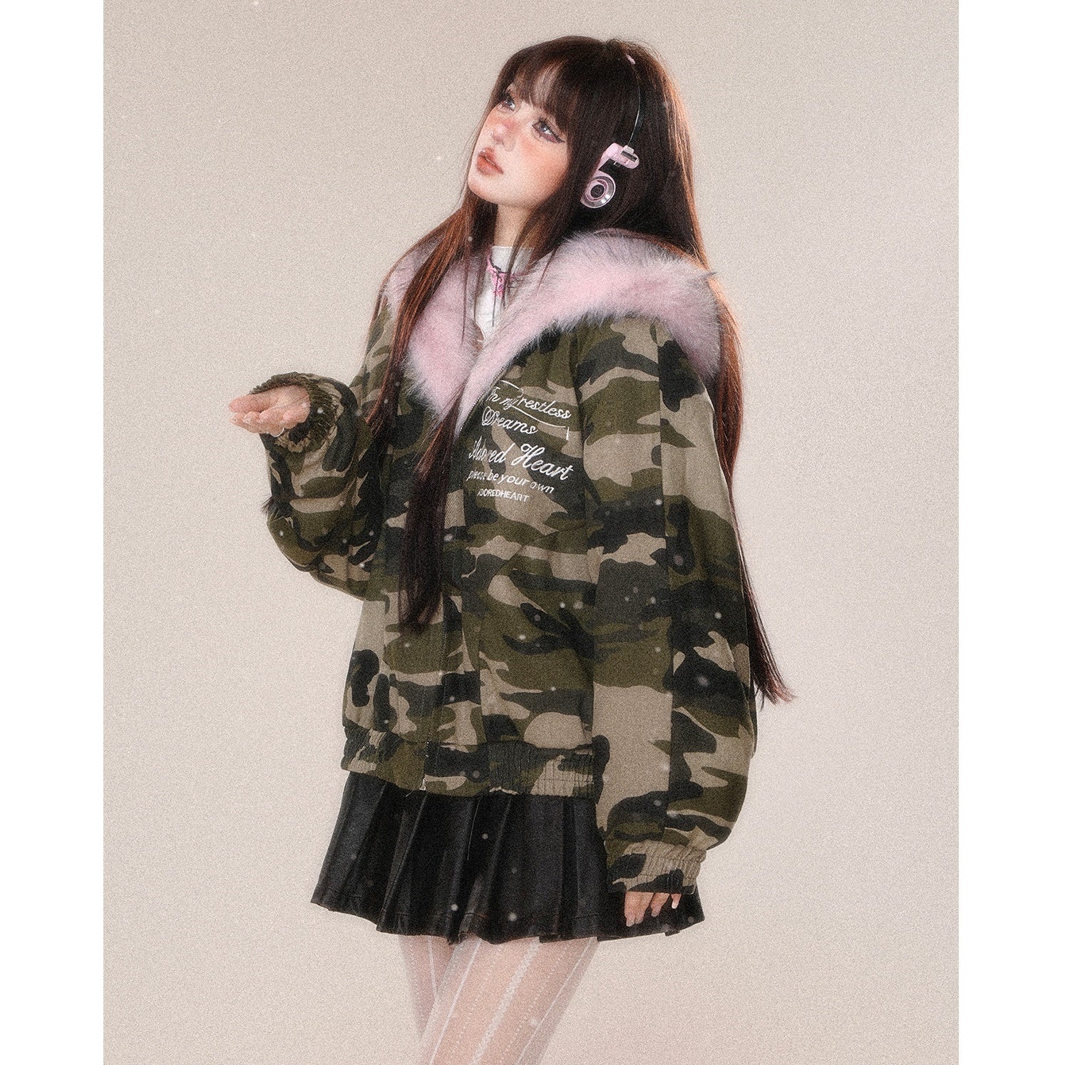 Reversible Hooded Fur Jacket KK2018