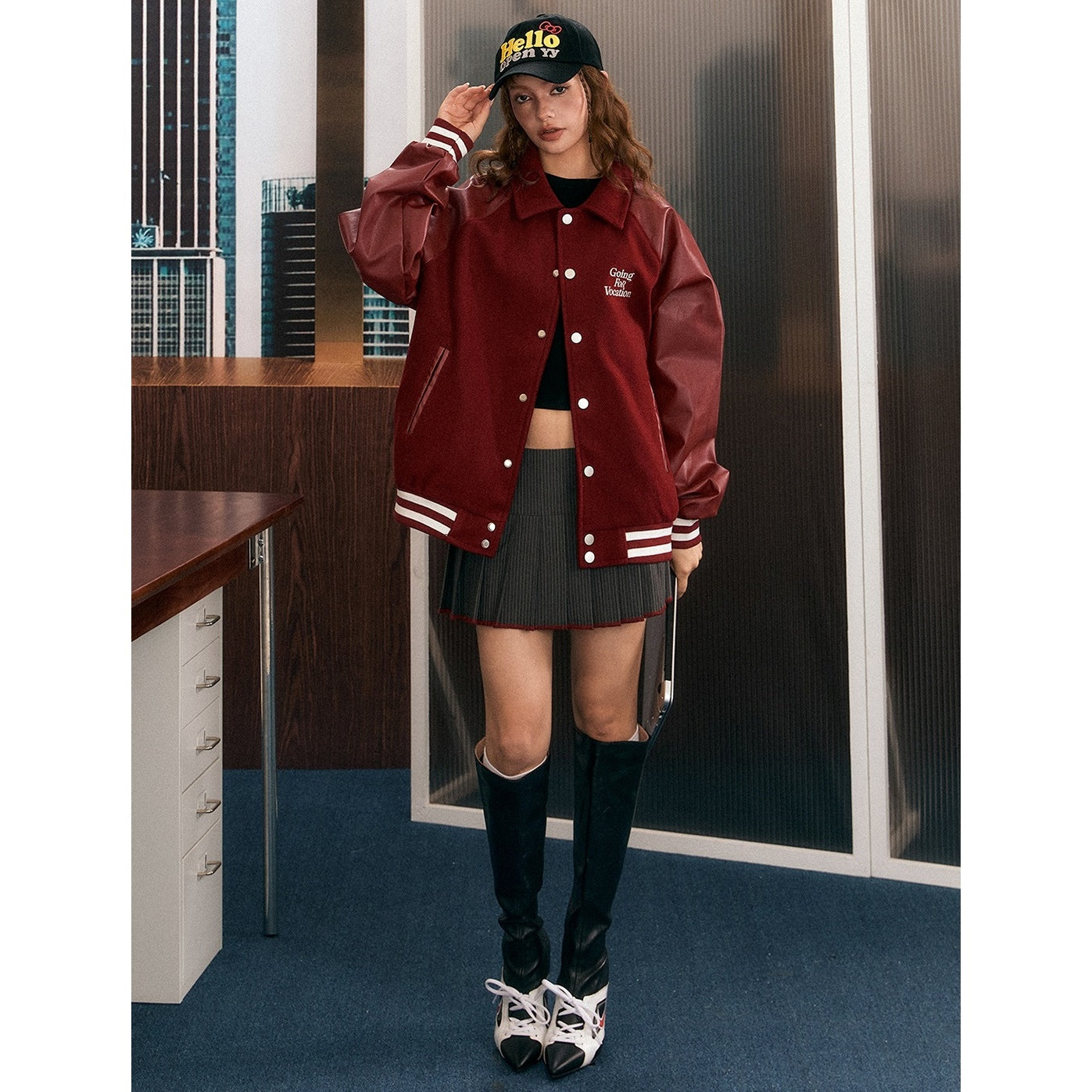 Baseball Style Retro PU Leather Jacket EZ166