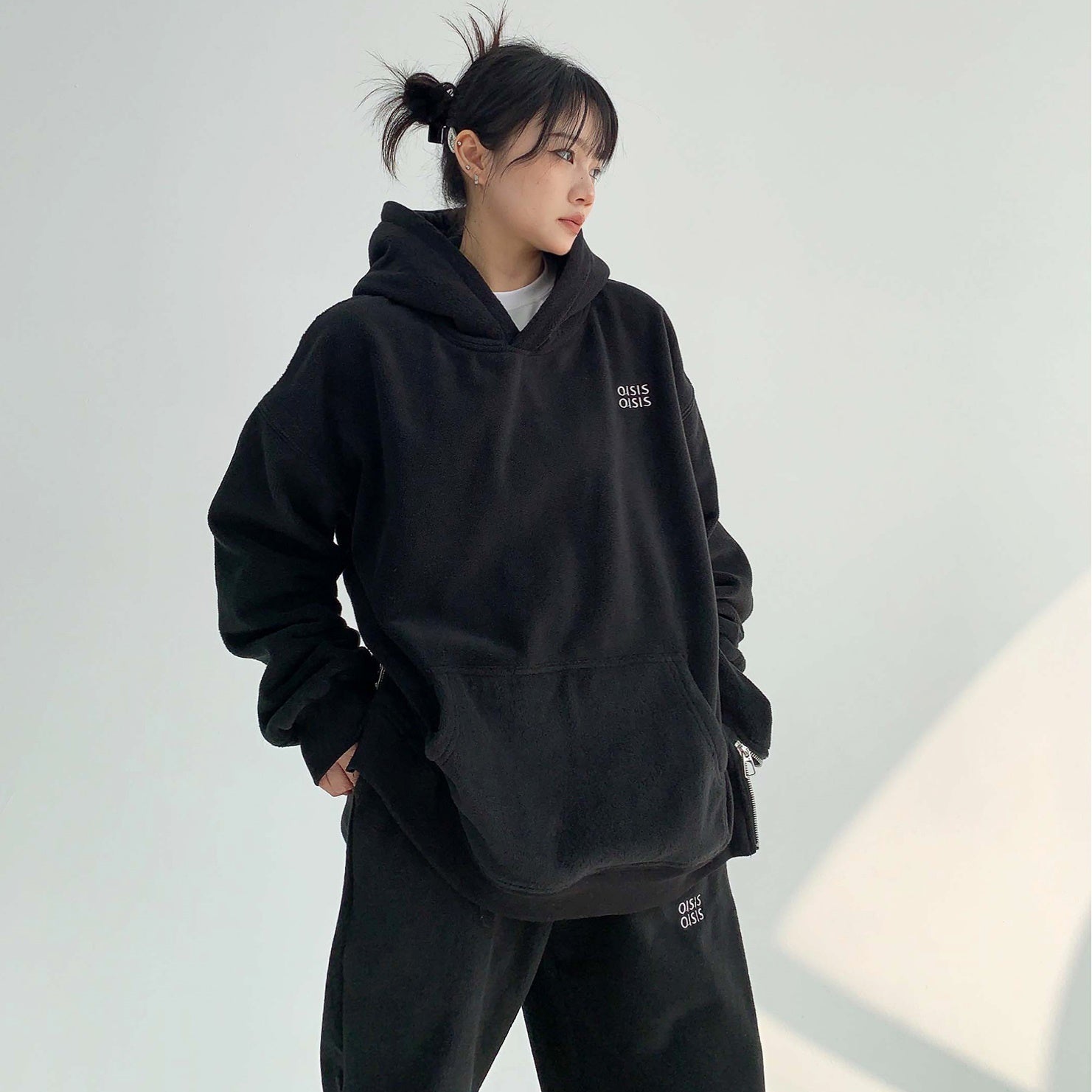 【上下別売り】Embroidery Fleece Loose Hoodie & Pants MW9631