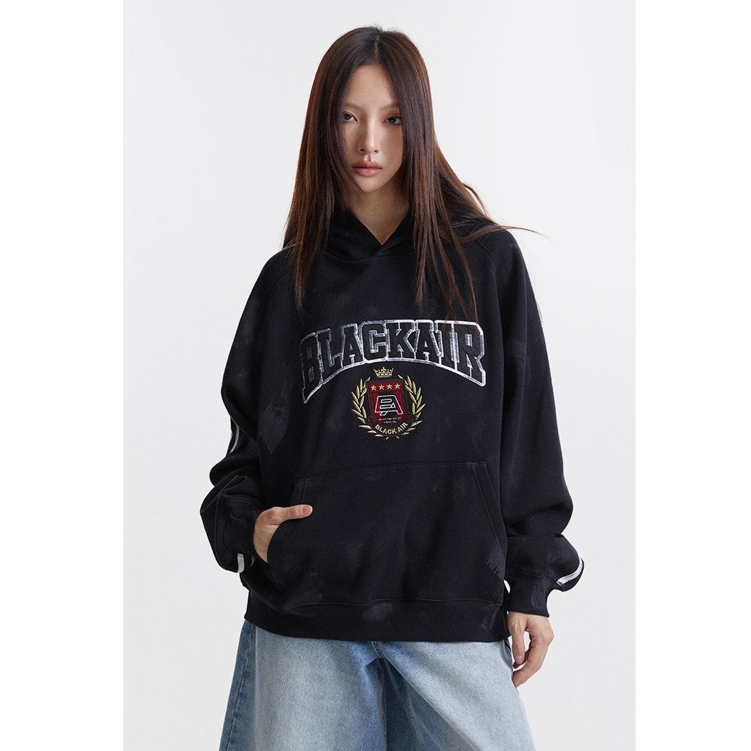 Loose Three-Bar Dirty Sweat Hoodie MW9363