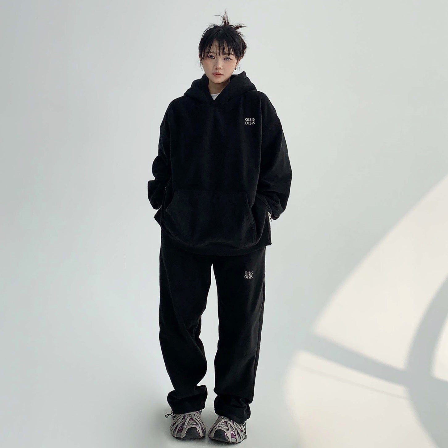 【上下別売り】Embroidery Fleece Loose Hoodie & Pants MW9631