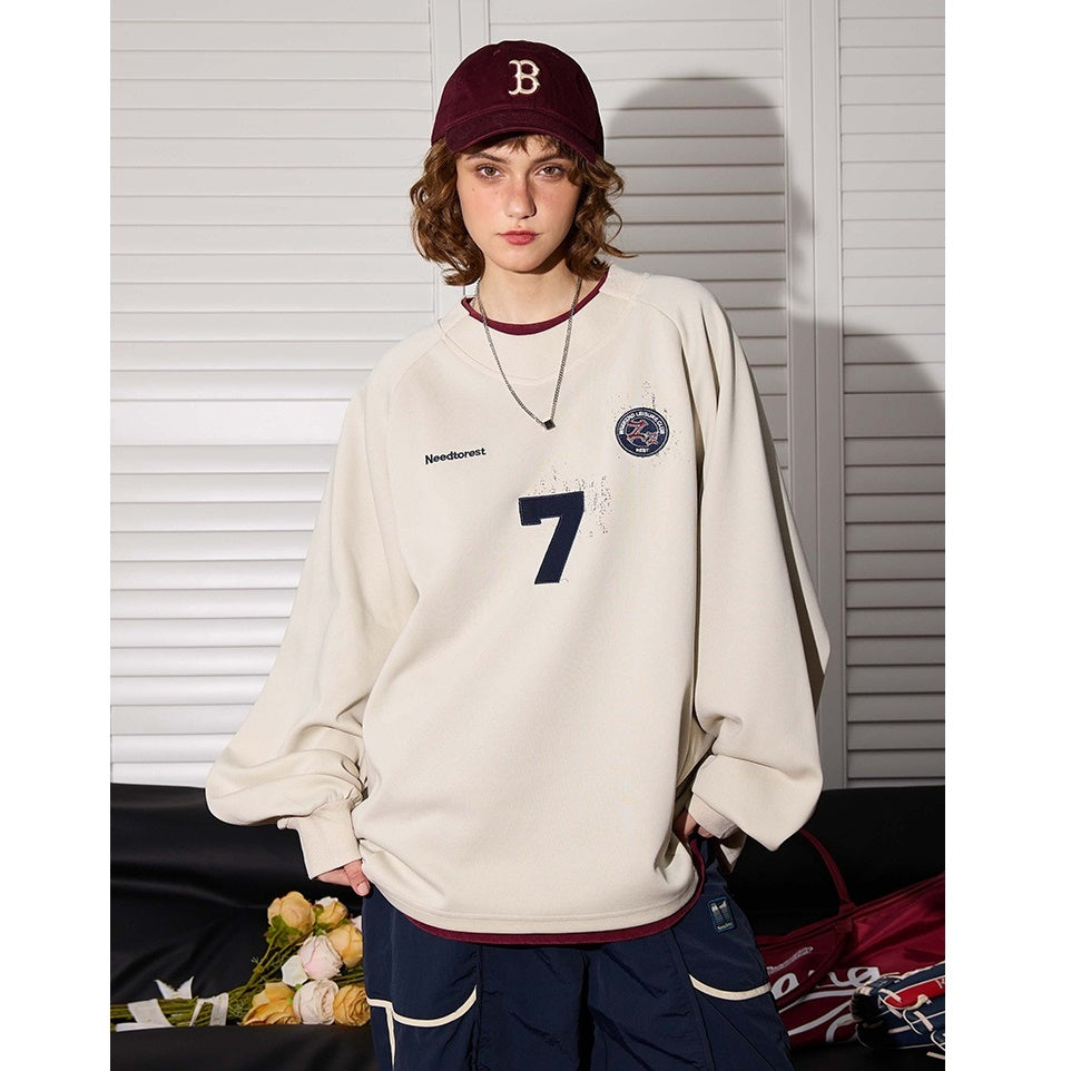 OverSize Sports Style Raglan Sleeve Sweat BT7038