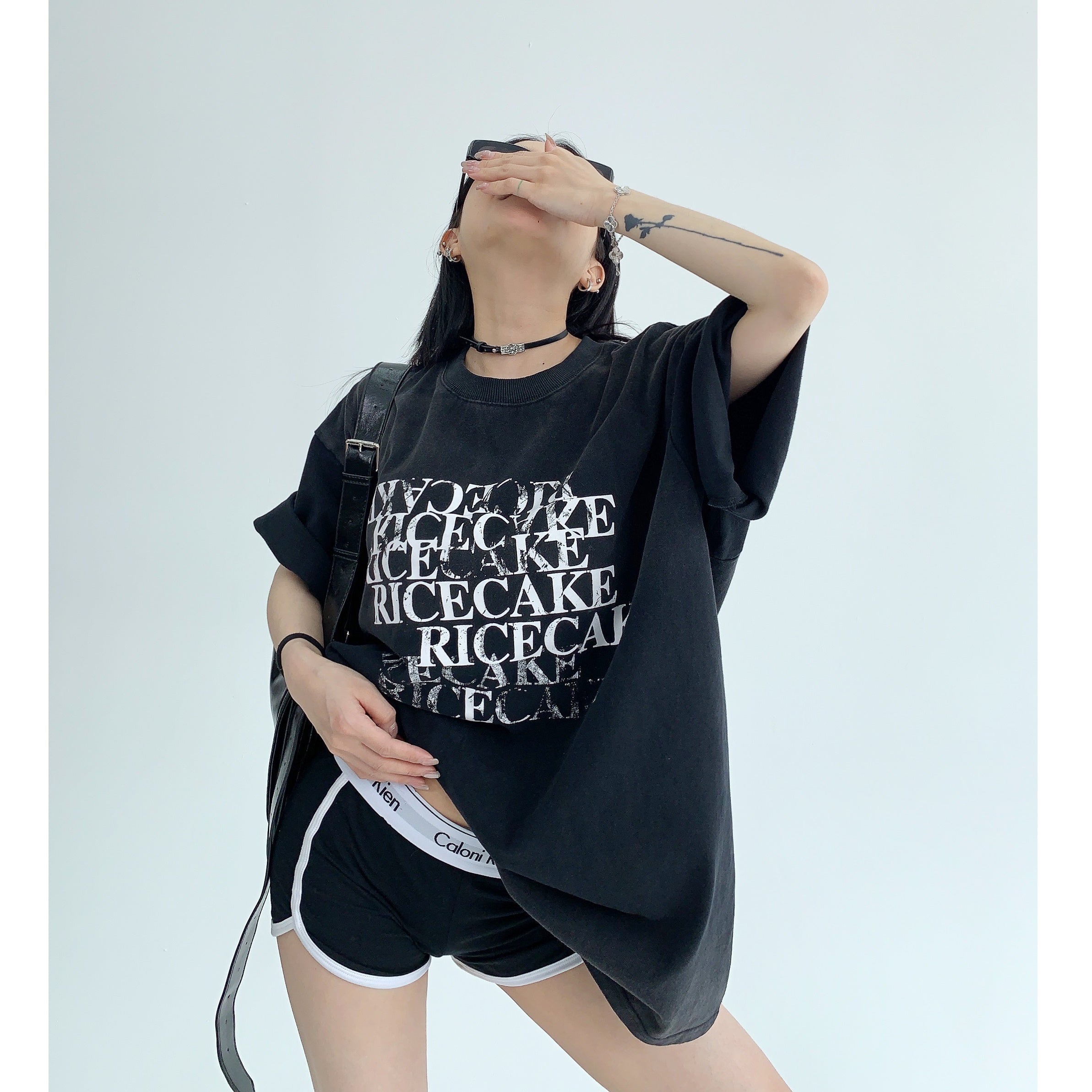 Aged Gradient Lettering Loose T-Shirt MW9088
