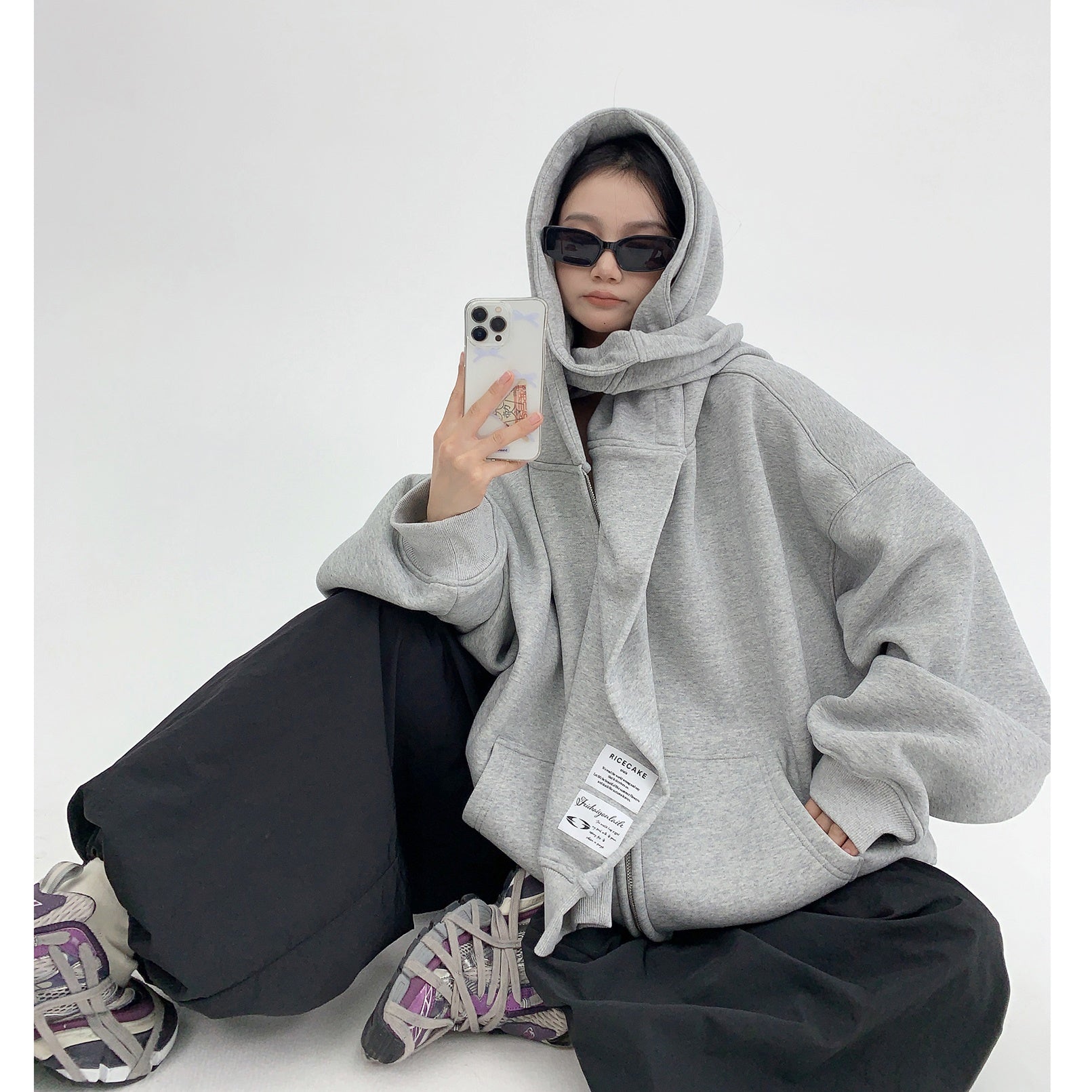 Fake Two Design OverSize Hooded Parka MW9546