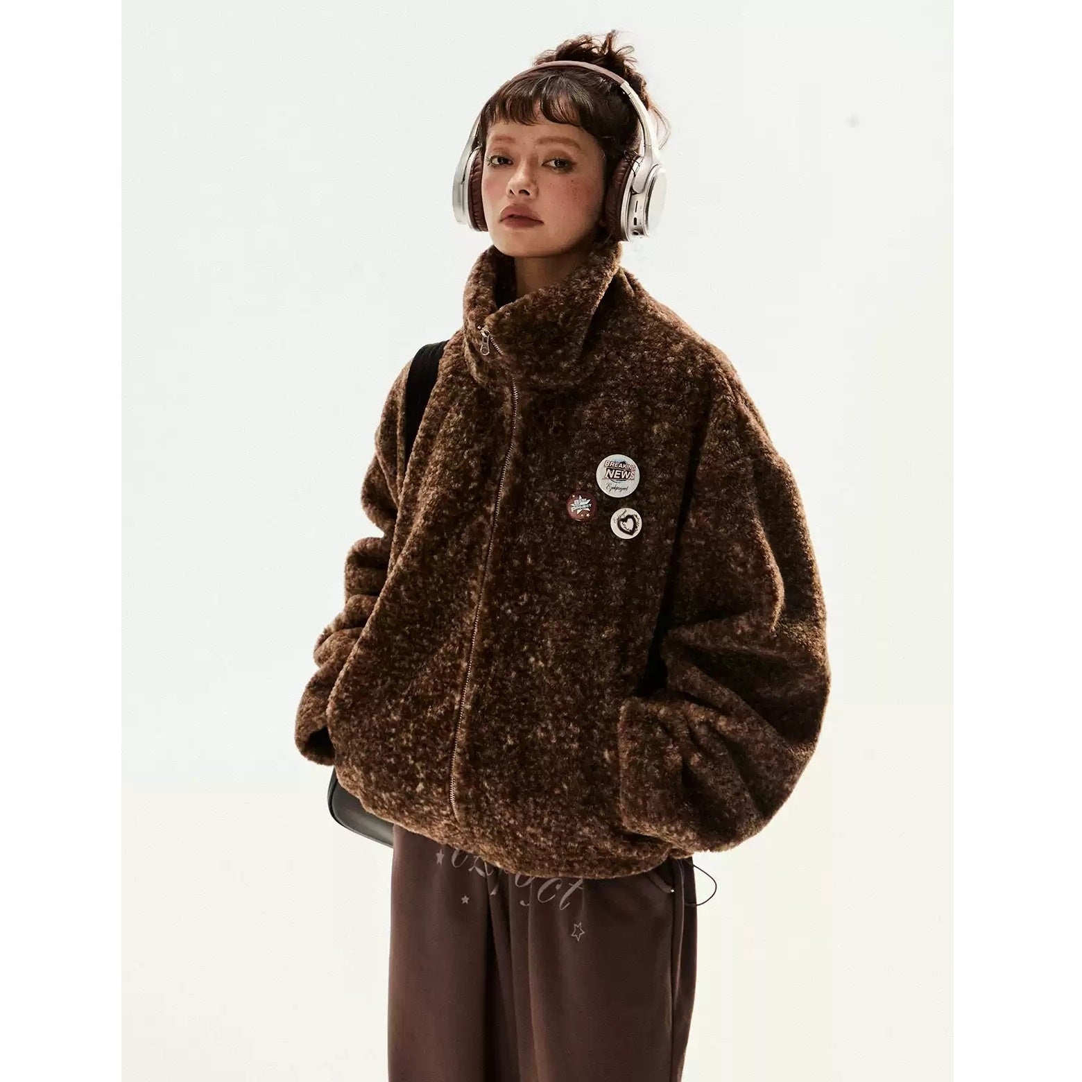 Drop-sleeve Loose Curly Fur Jacket EZ218