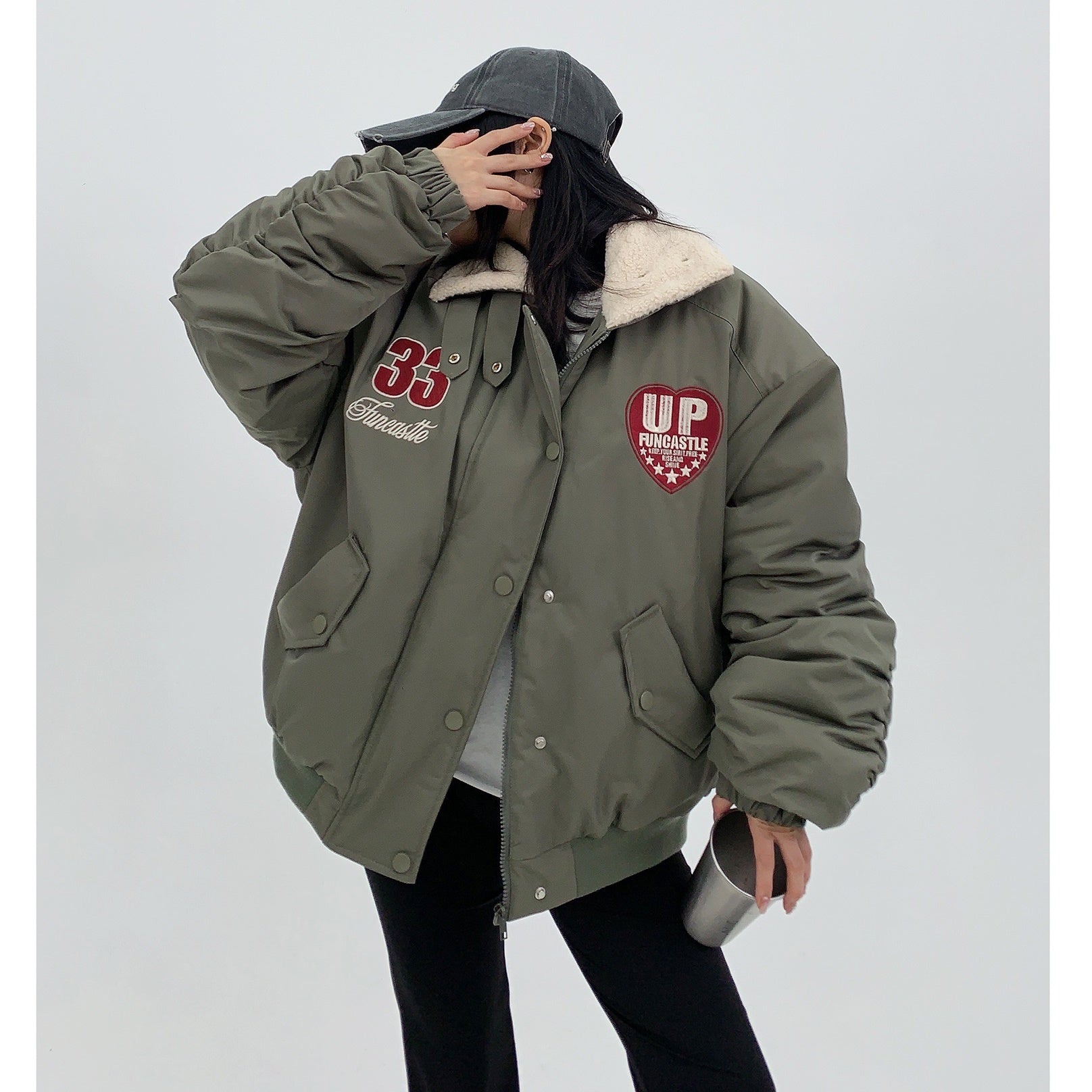 Retro Embroidery Flight Padded Blouson MW9791