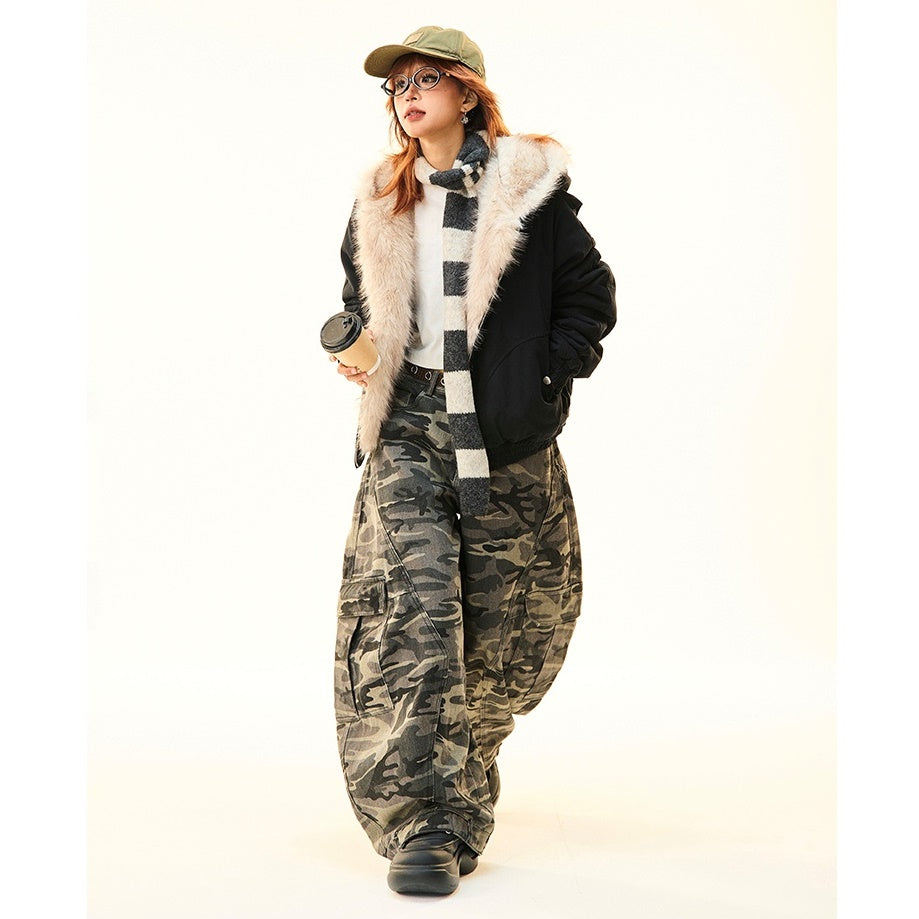 Fur Collar Warm Hooded Quilting Jacket MW9698