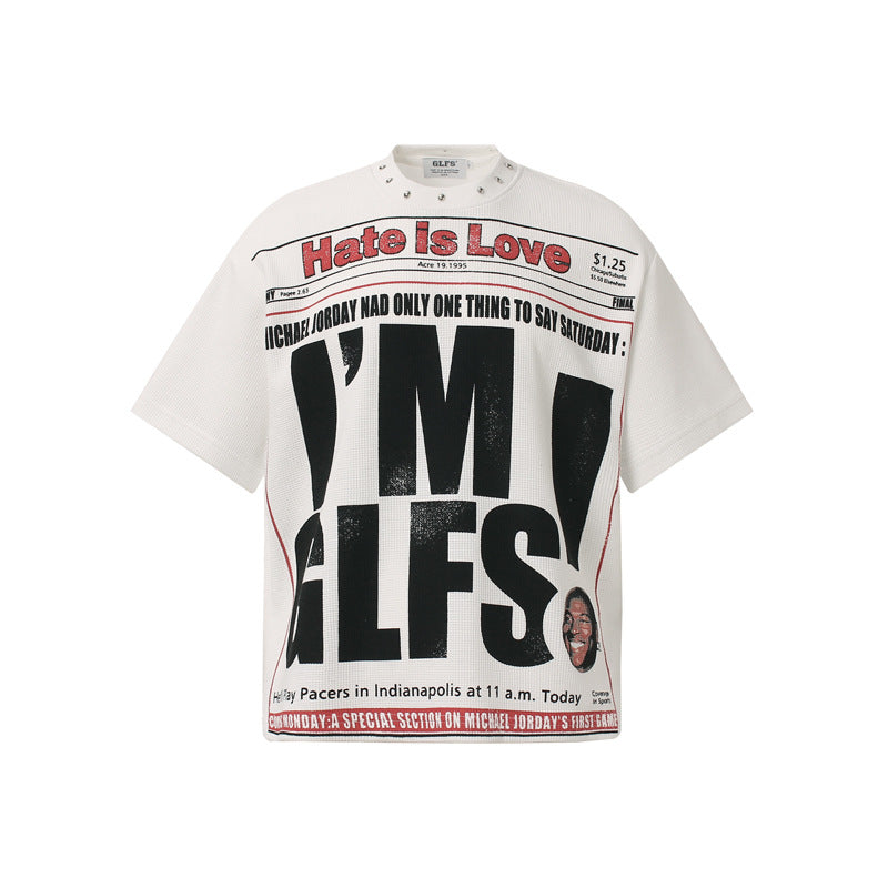 スタッズネックワッフルTシャツ MW10398