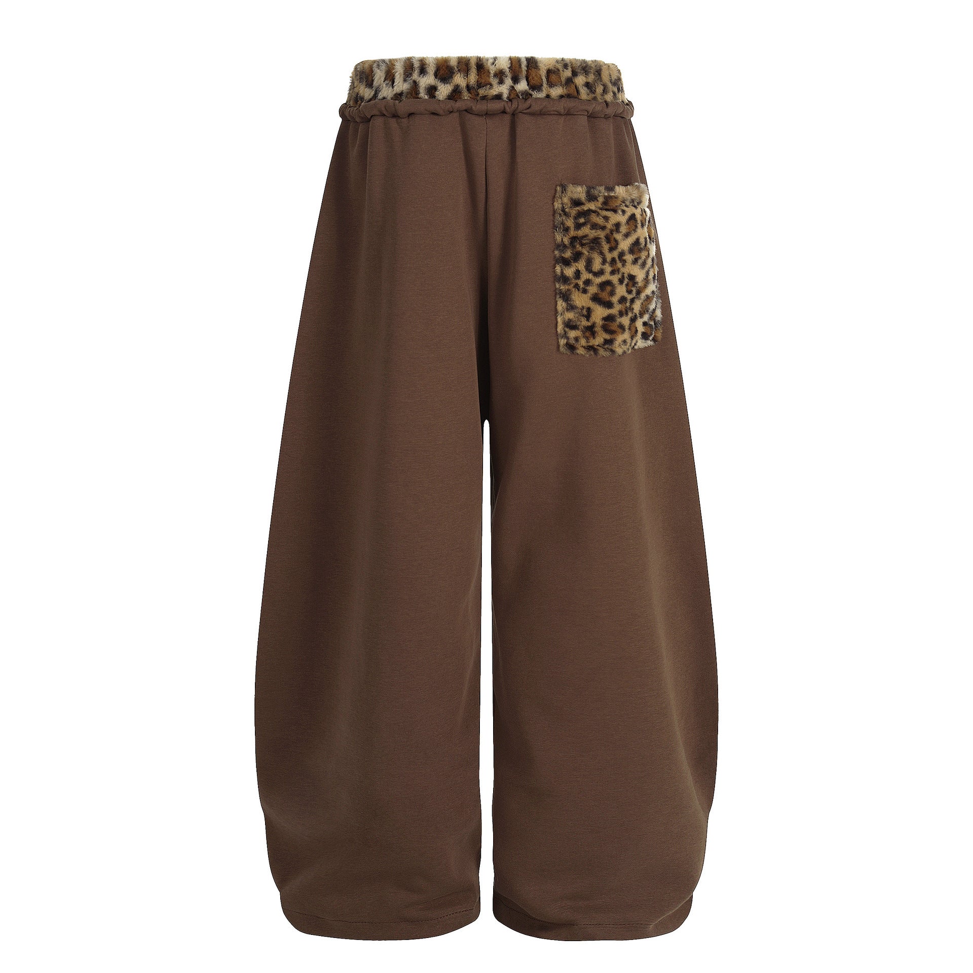 Leopard Patchwork Loose Sweat Pants MW10390