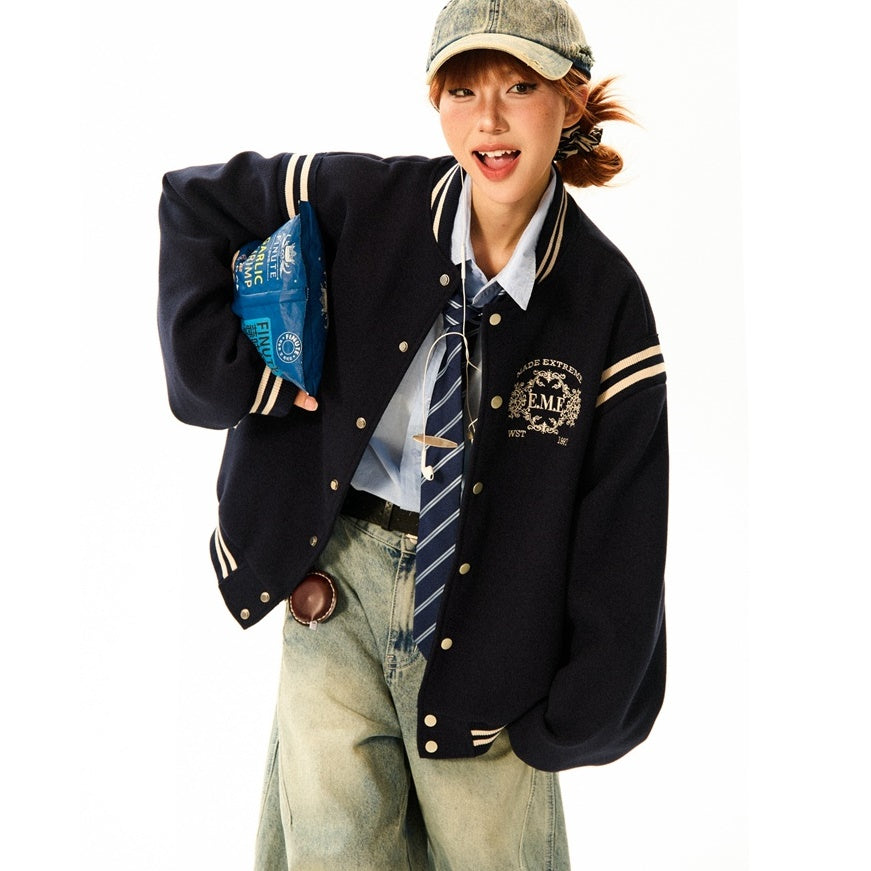 College Style Line Baseball Jacket MW9525