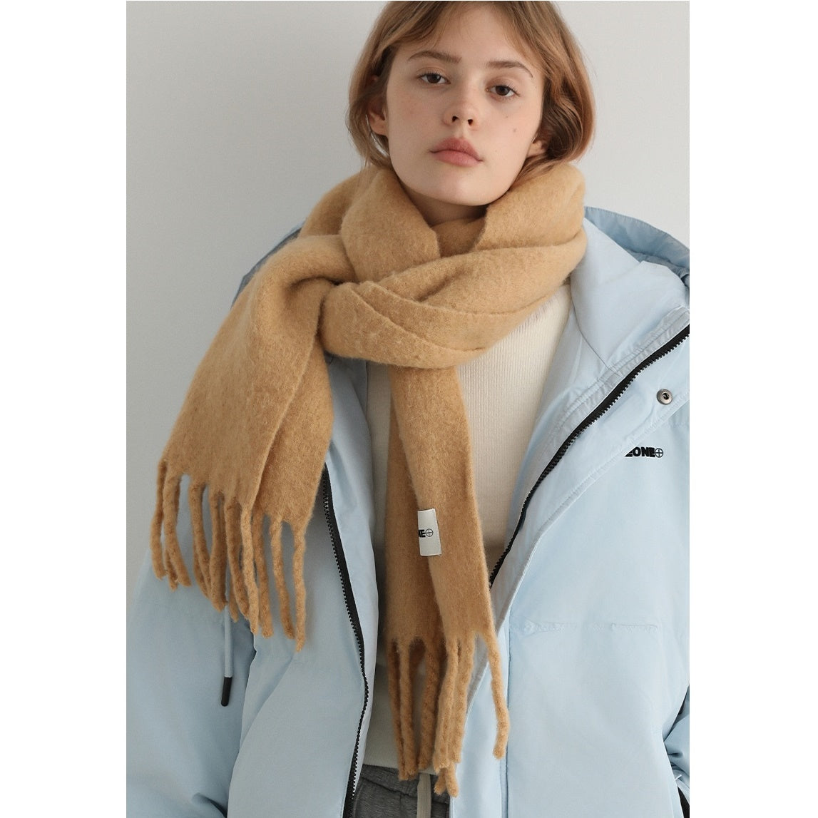 Solid Color Soft Tassel Muffler PO1002