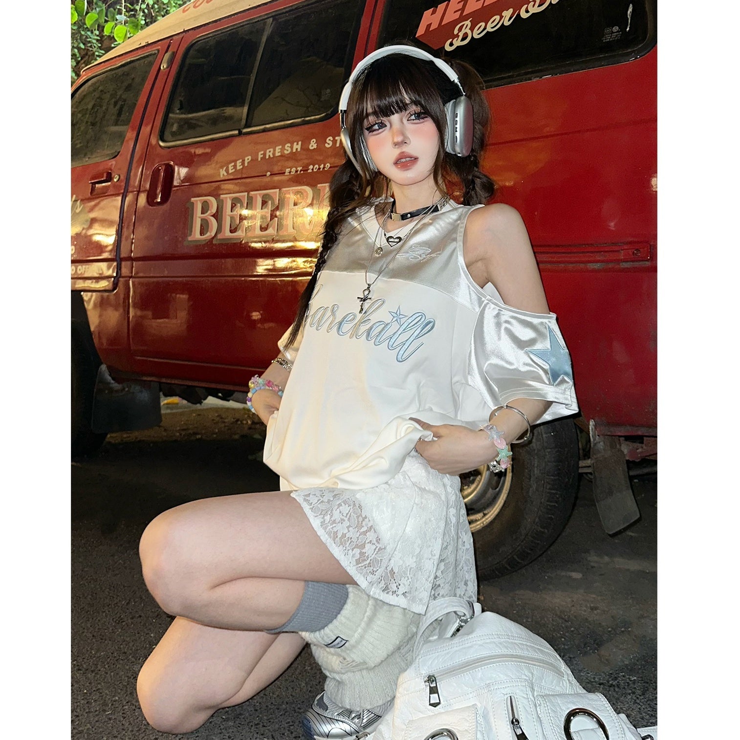 Sporty Formula Design Cut-out T-shirt KK2049