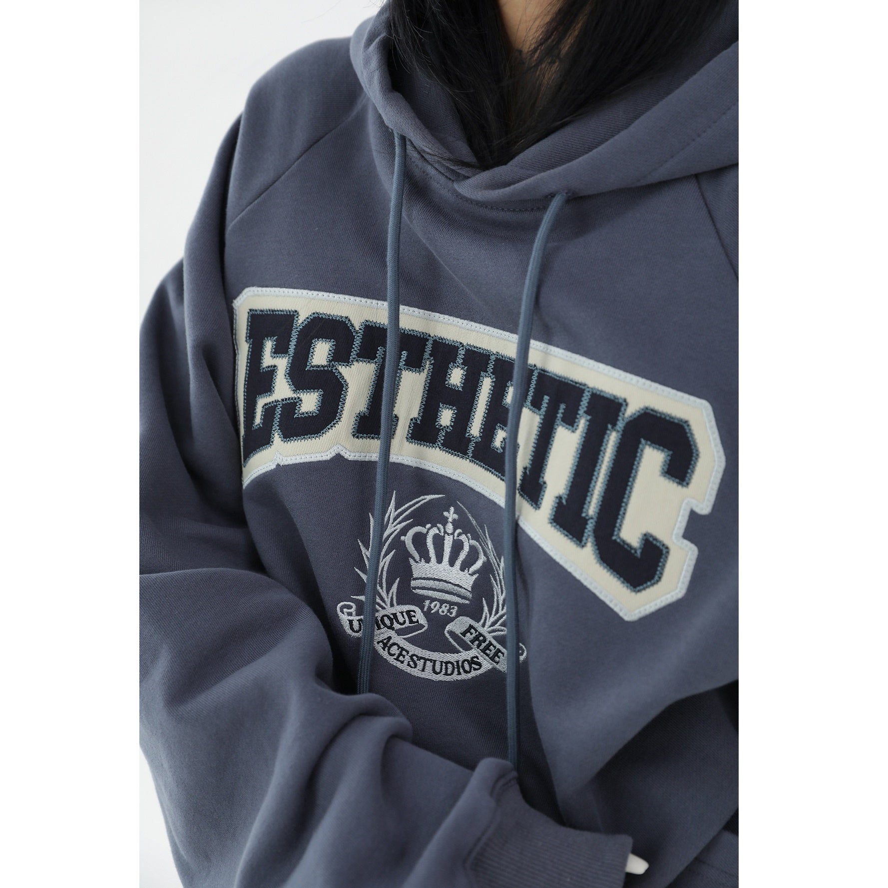 College Style Appliqué Embroidery Hoodie AC7068