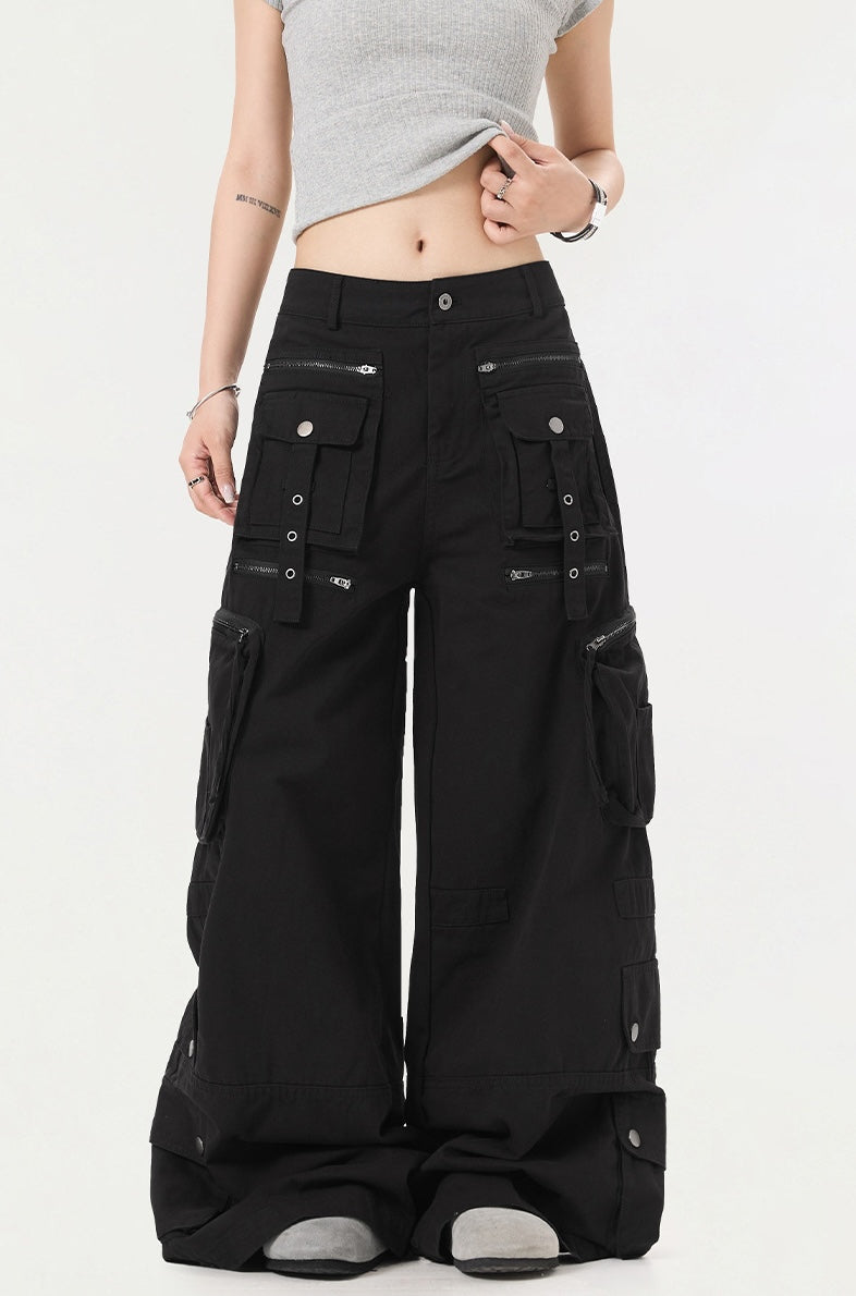 Multi-pocket Wide Buggy Cargo Pants MW10063