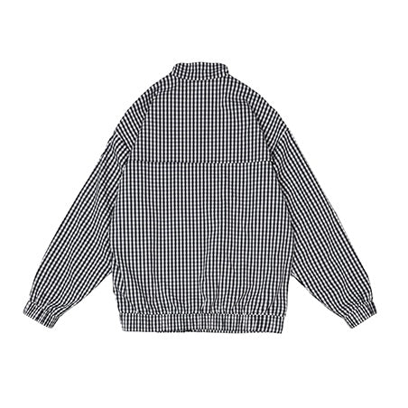 Lace Bow Stitch Gingham Check ZIP-Up Jacket EZ150