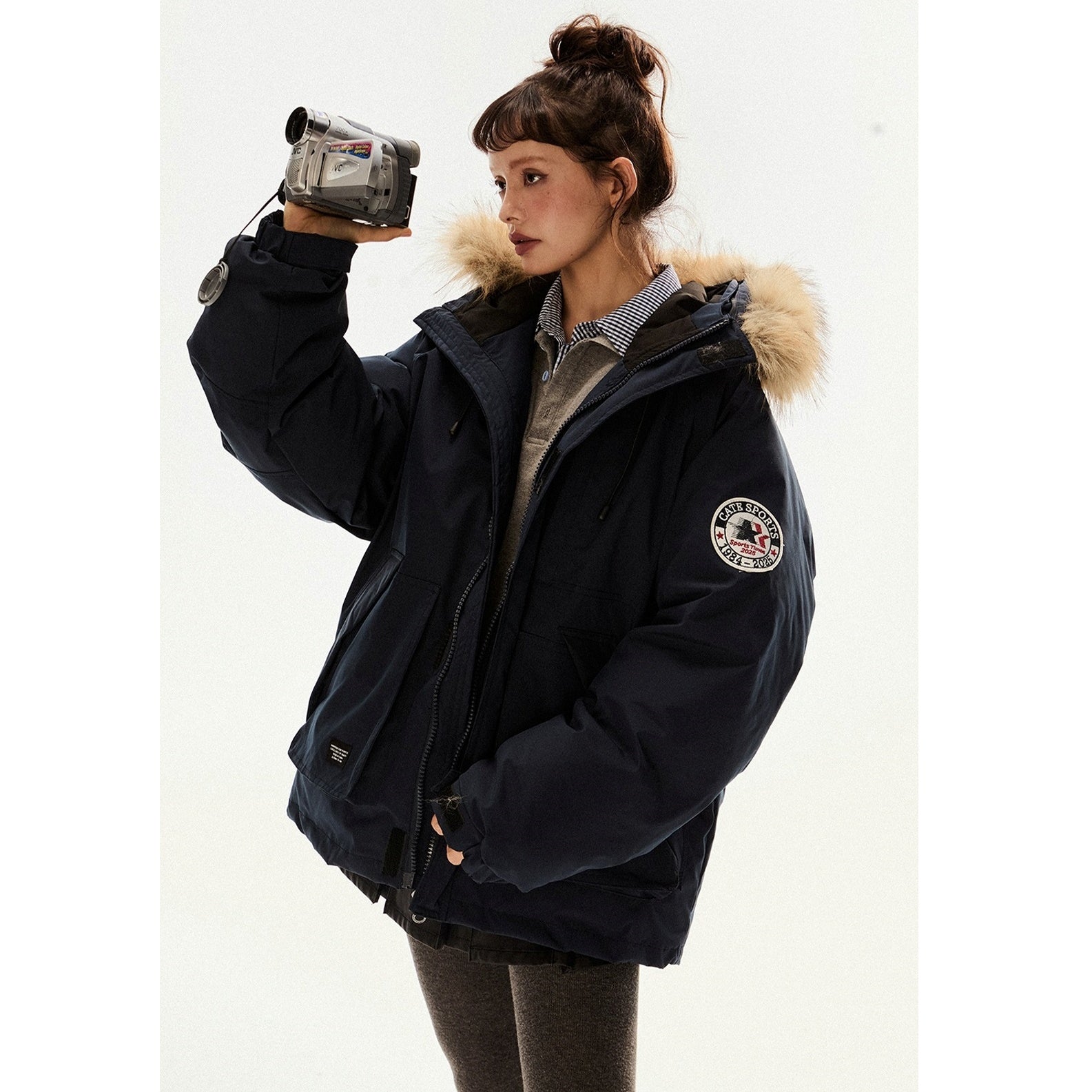 Fur Collar Outdoor Hooded Padded Jacket EZ201