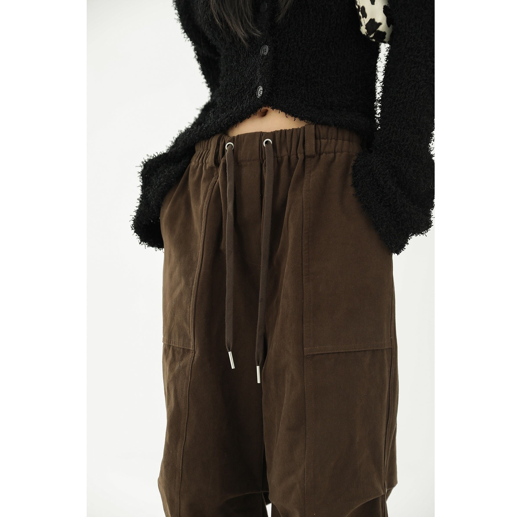 Drawstring Wide Leg Pleated Casual Pants AC7071