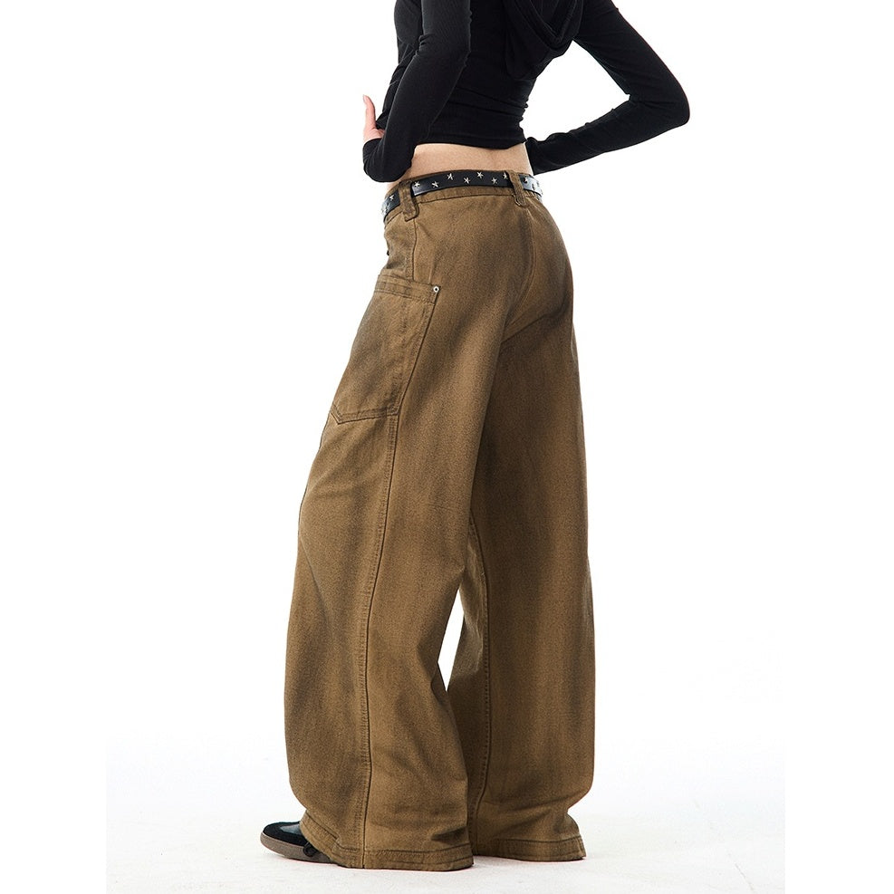 Retro Brush Dirty Wide-Leg Work Pants MW9961