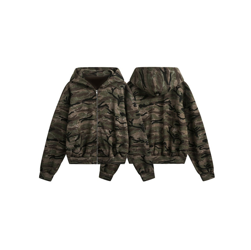 Wash Camouflage Hooded Sweat Jacket MW10309