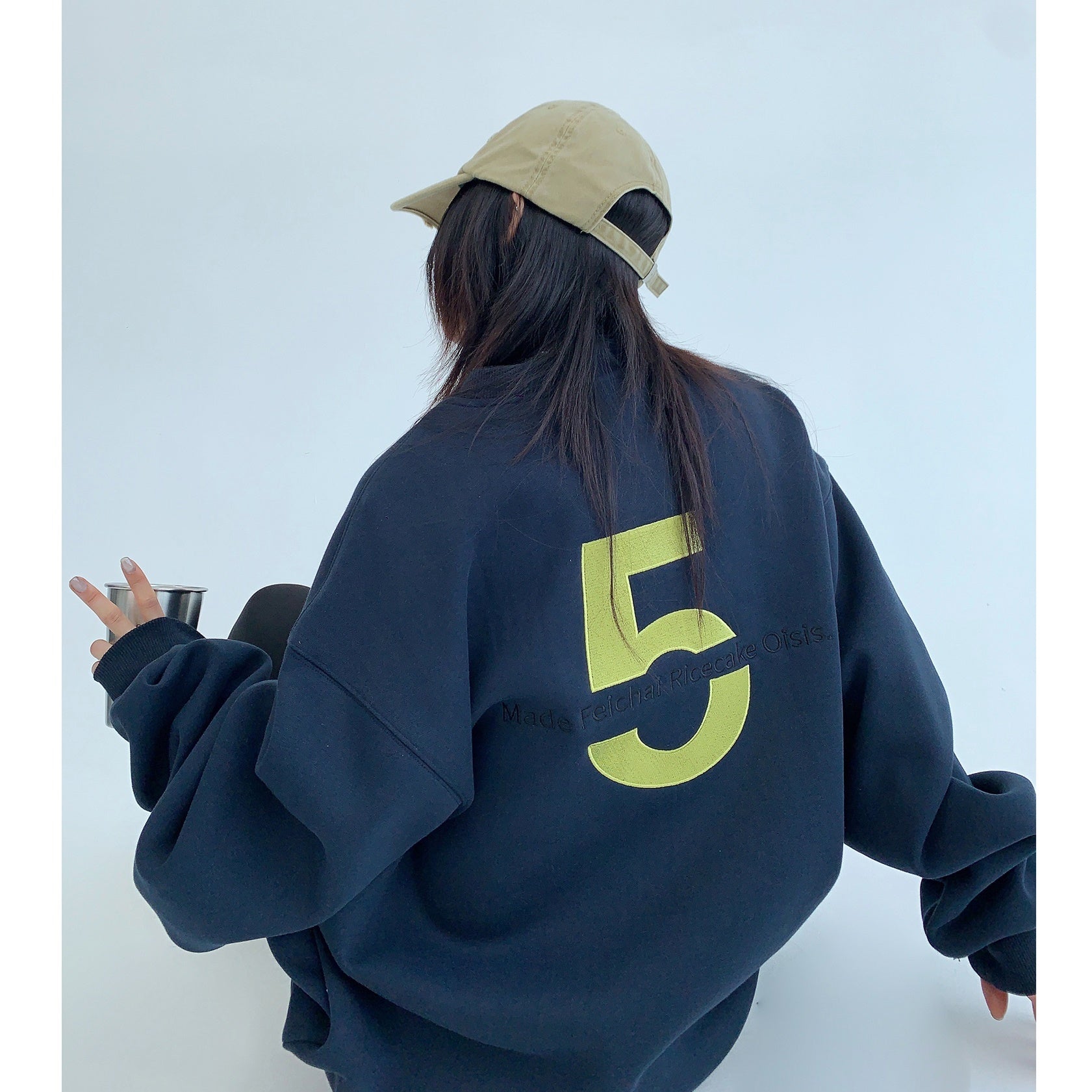 Oversize Embroidered No.5 Crewneck Sweat MW9353